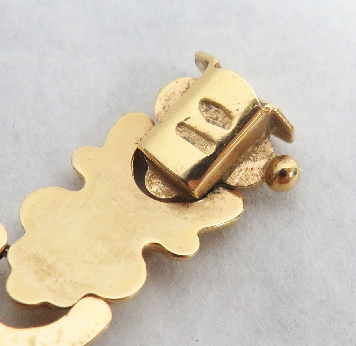 BEAUTIFUL 18K GOLD PUFFY LINK 7 3/4″ BRACELET
