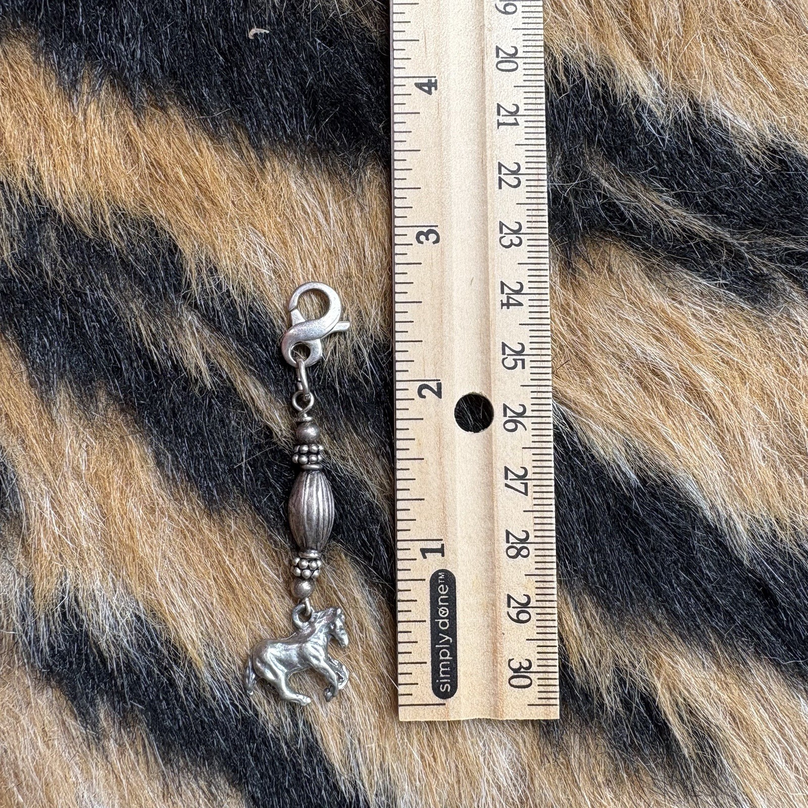 Vintage Horse Charm Silver Tone Metal Running Horse Charm Keychain