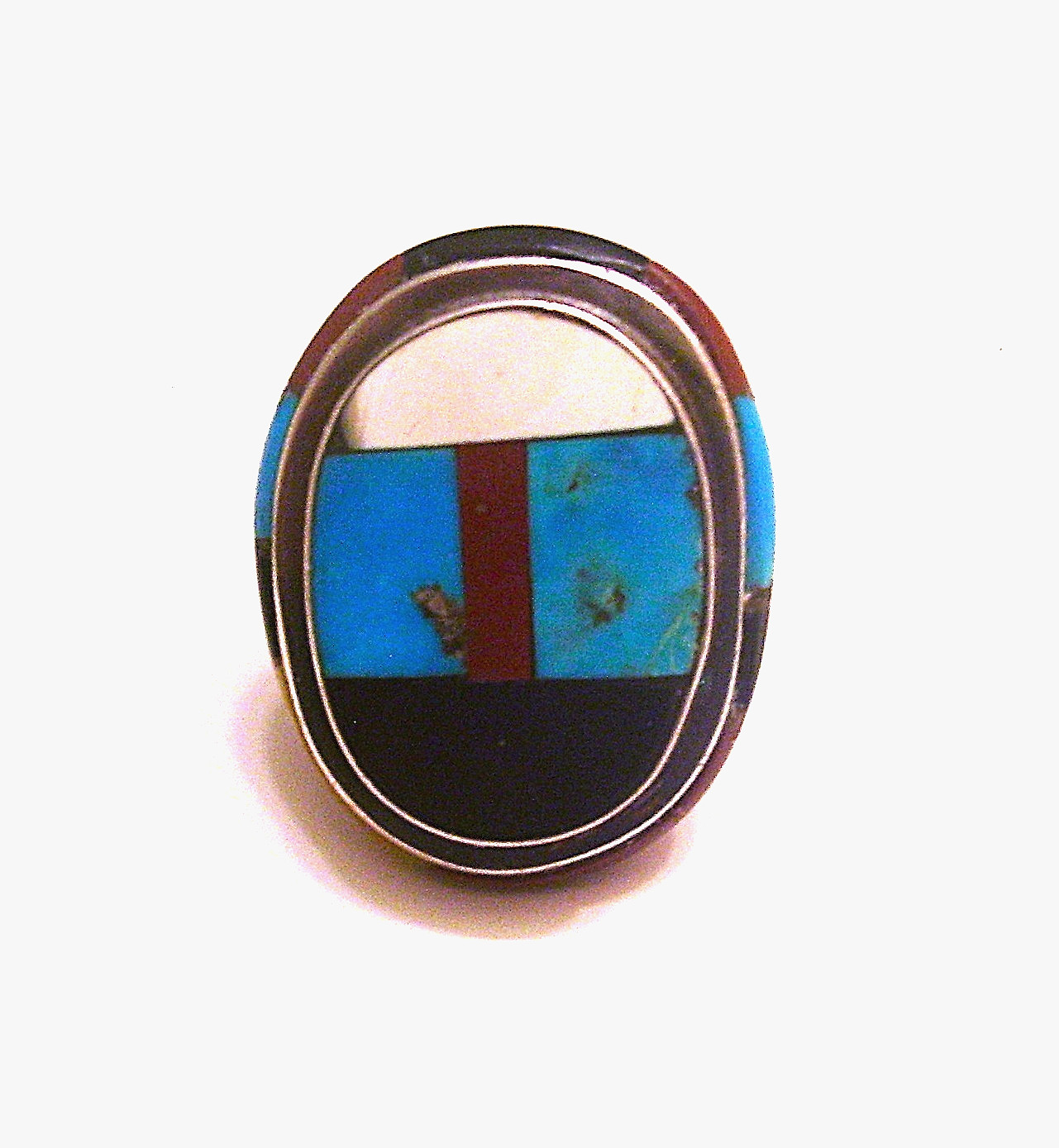Vintage 70s Loloma Inspired Ring w/ Beautiful Inlay Work! Almost 2″! MINT!!