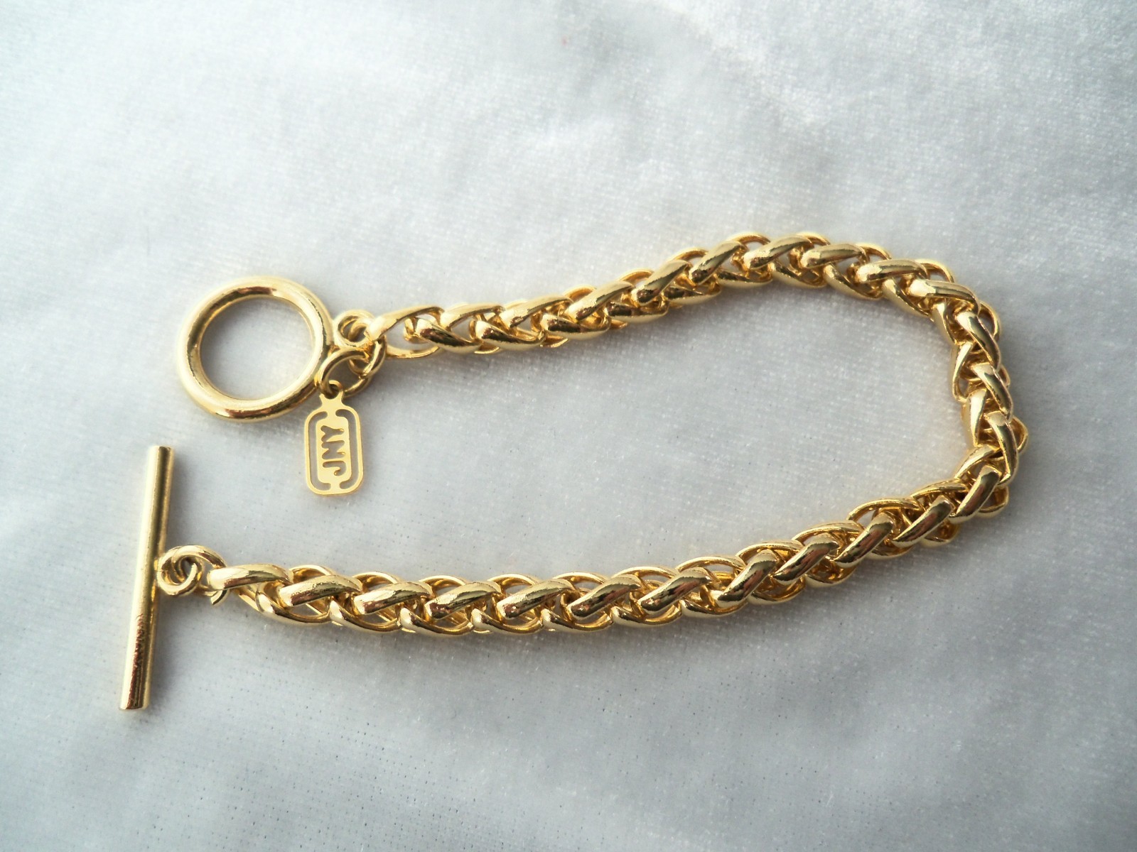 JNY Jones New York Gold Plated Spiga Wheat Chain Toggle Bracelet