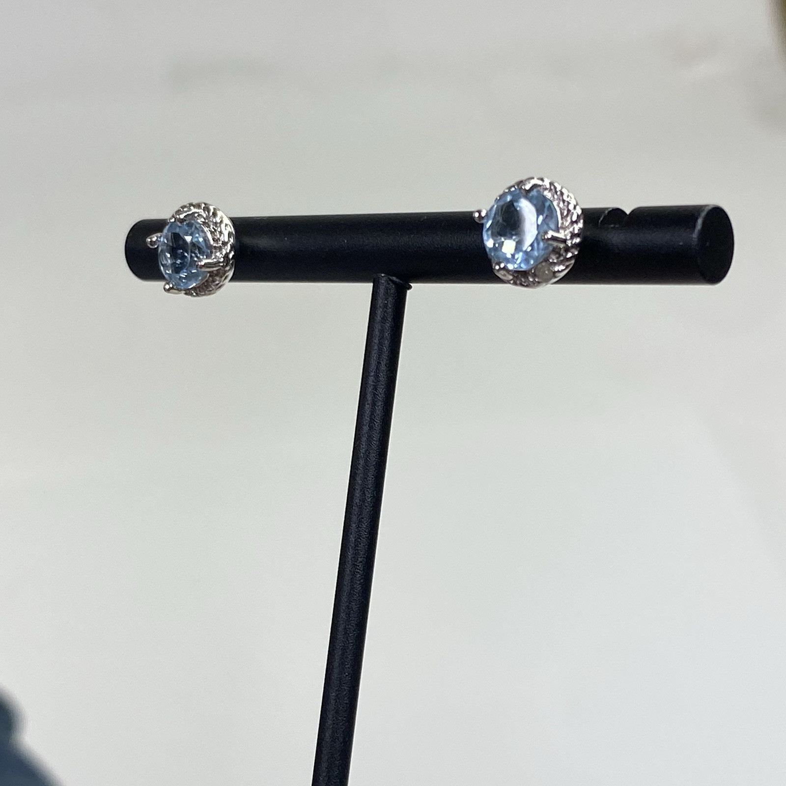 Dee Berkley DBJ Sterling Silver 925 & Blue Topaz Stud Earrings