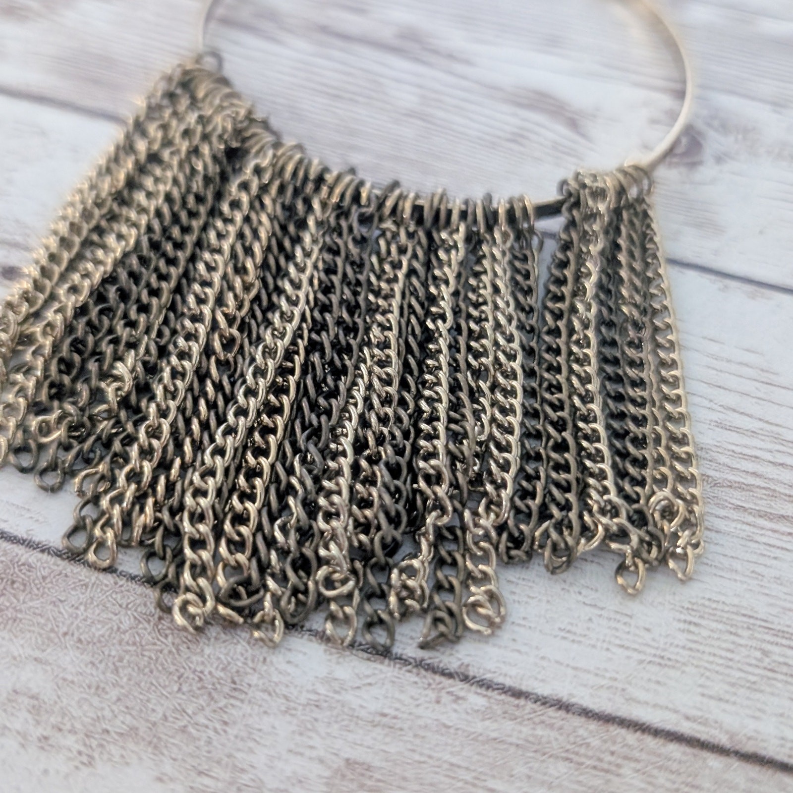 Vintage Bracelet Chain Dangle Statement Bangle 8.25″