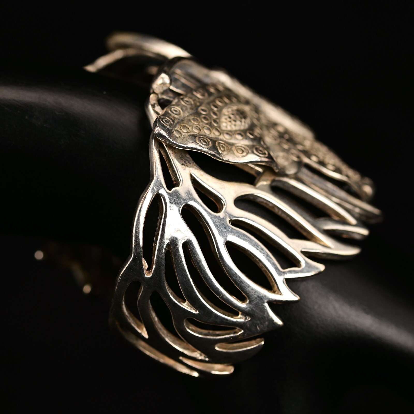 Antique Vintage Original Designer MCM Silver Butterfly Cuff Estate Bracelet