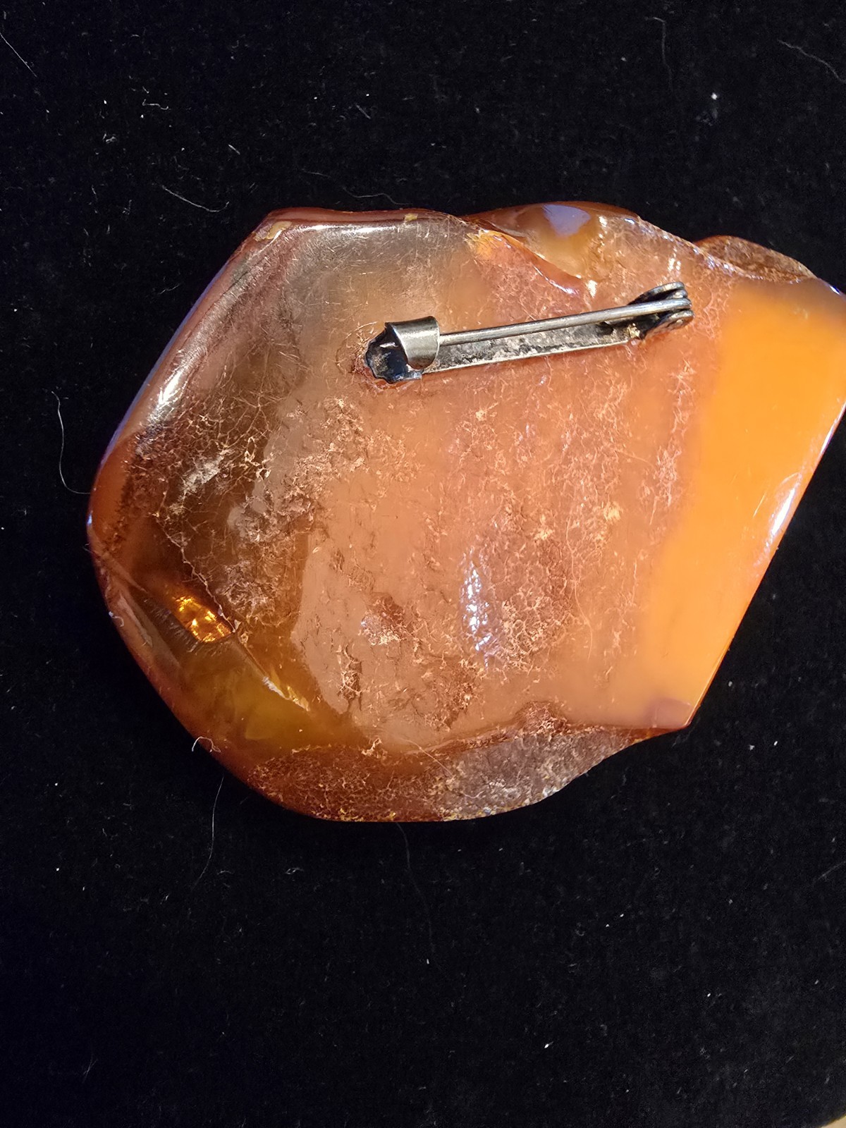Vintage Natural Butterscotch/Honey Baltic Amber Brooch/Pin 25.5G Hand-Polished