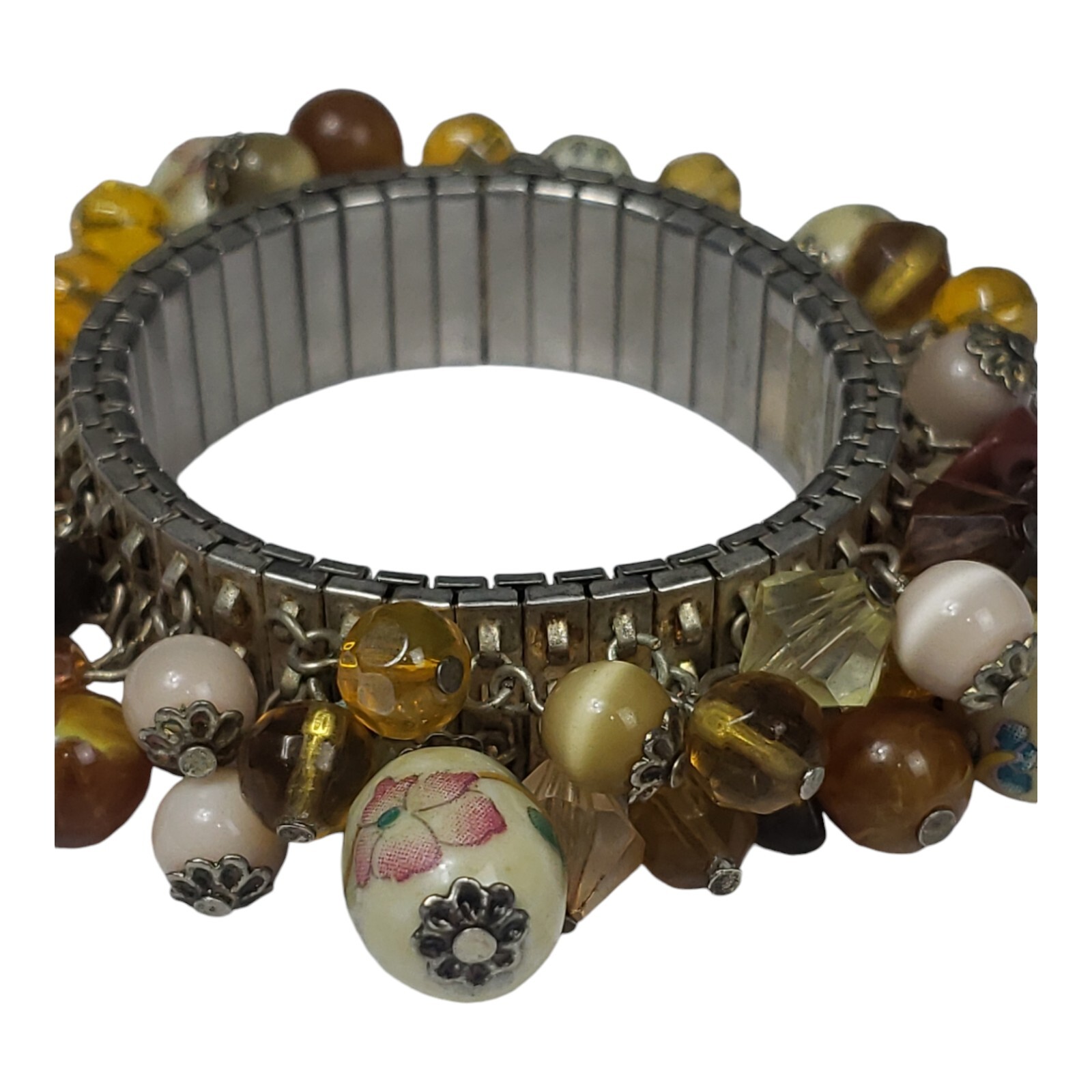 Jade tigers eye Cha Cha Bracelet Glass Bead Expansion Meditation Success Wealth