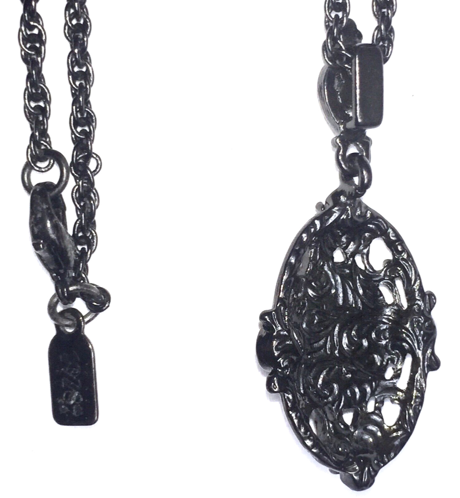 VINTAGE🇺🇸1928 PURPLE+BLUE AUSTRIAN CRYSTAL BLACK GUNMETAL NECKLACE LN✨VTG✨HTF