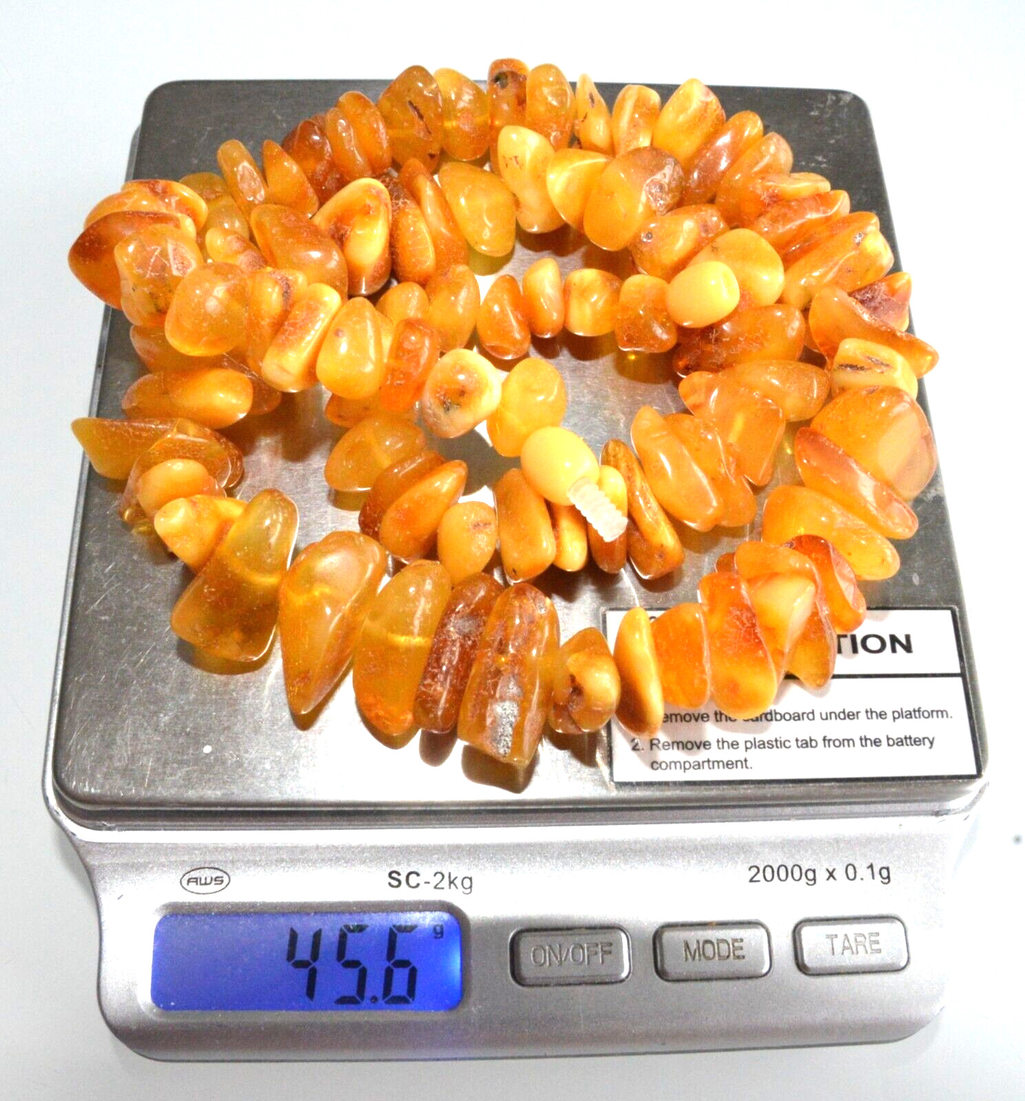 45gr RUSSIAN SOVIET BALTIC AMBER BEAD NECKLACE 琥珀 BRACELET STONE PENDANT EARRING