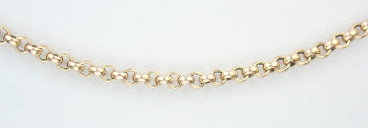 Glowing Vintage 16.5” Solid 9K Yellow Gold 2mm Belcher Chain Necklace 1990