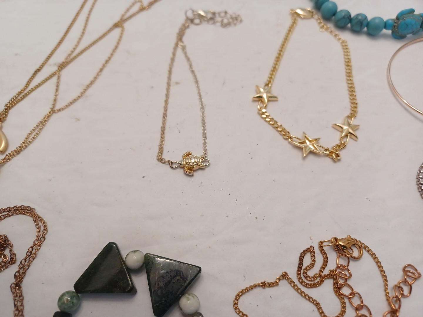 Mixed LOT OF 12 Costume Jewelry Pieces GOLD TONE/SILVER TONE USED FREE SHIP