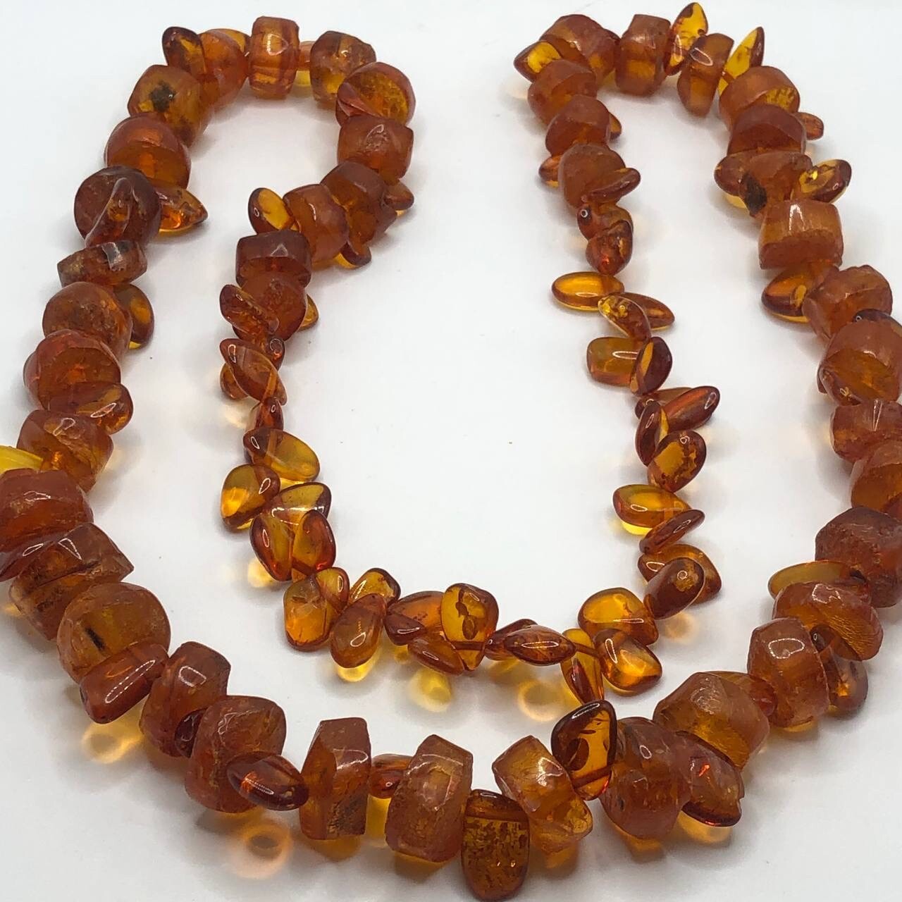 Vintage Soviet Amber Beads Necklace 76 gram