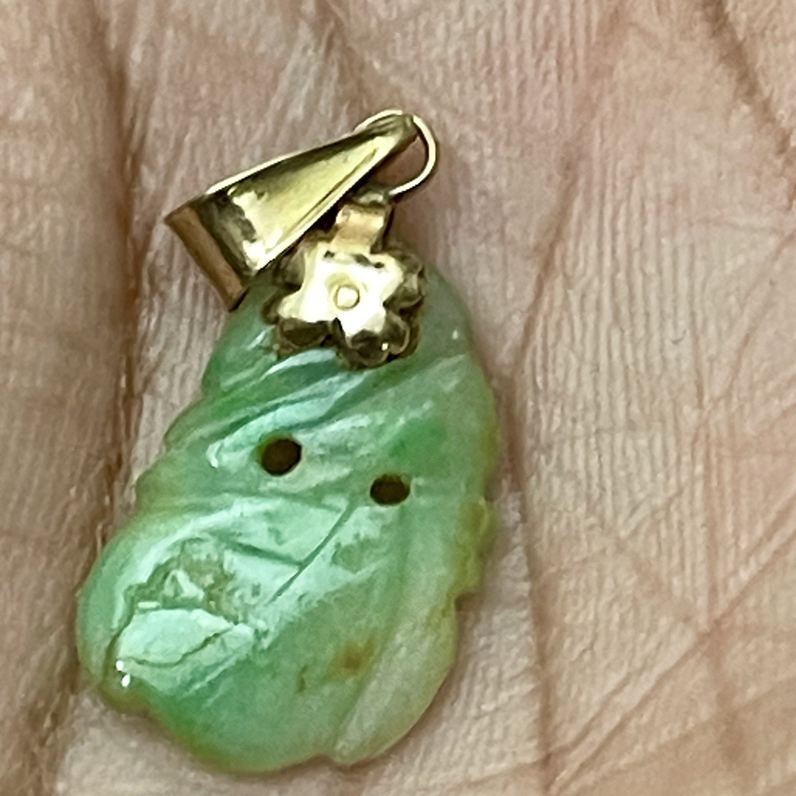 Charming! 14K Yellow Gold and Jade Pendant Charm-Owl?