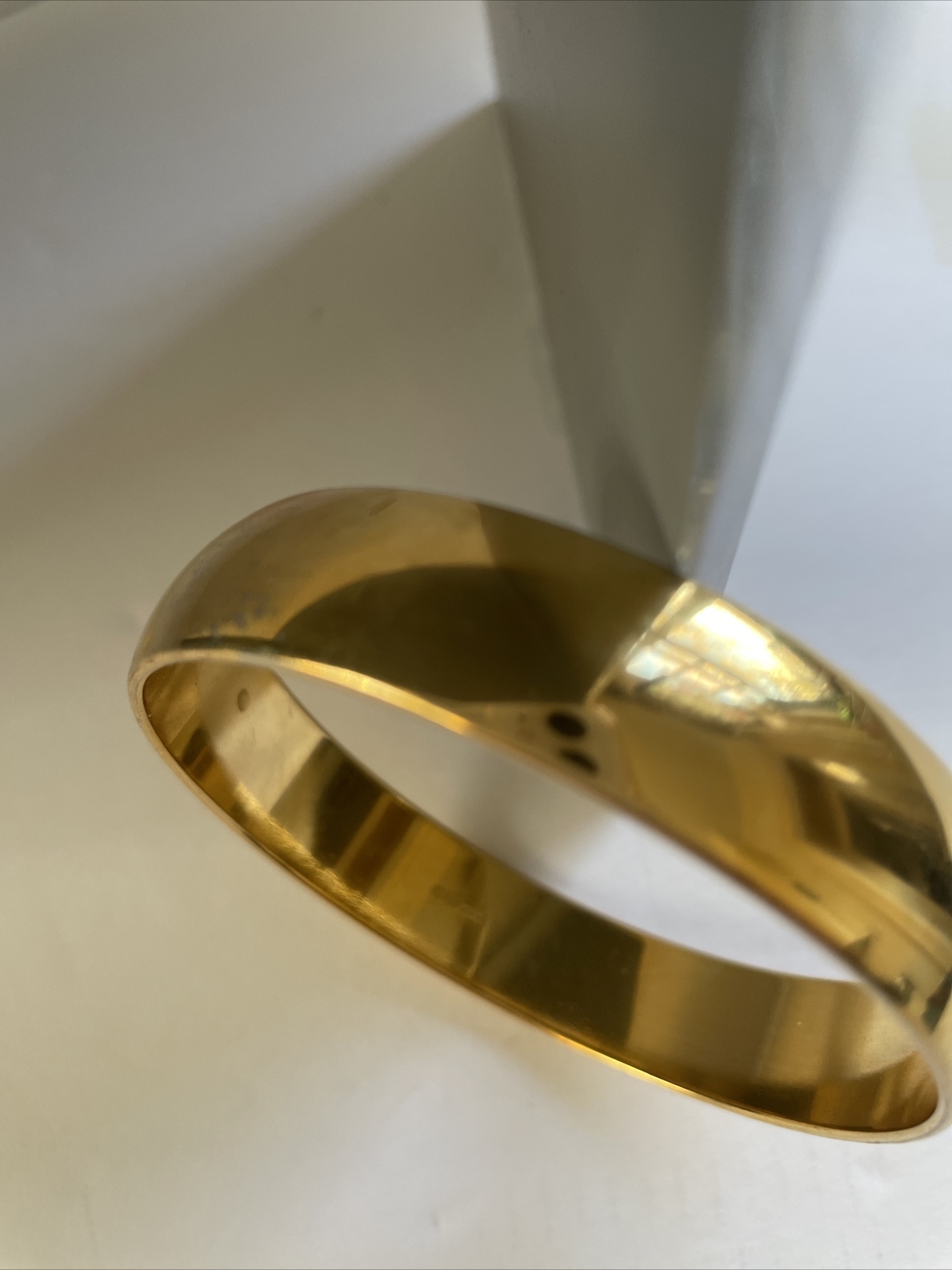 Vintage Monet Bracelet Gold Tone Solid Polished Bangle Marked