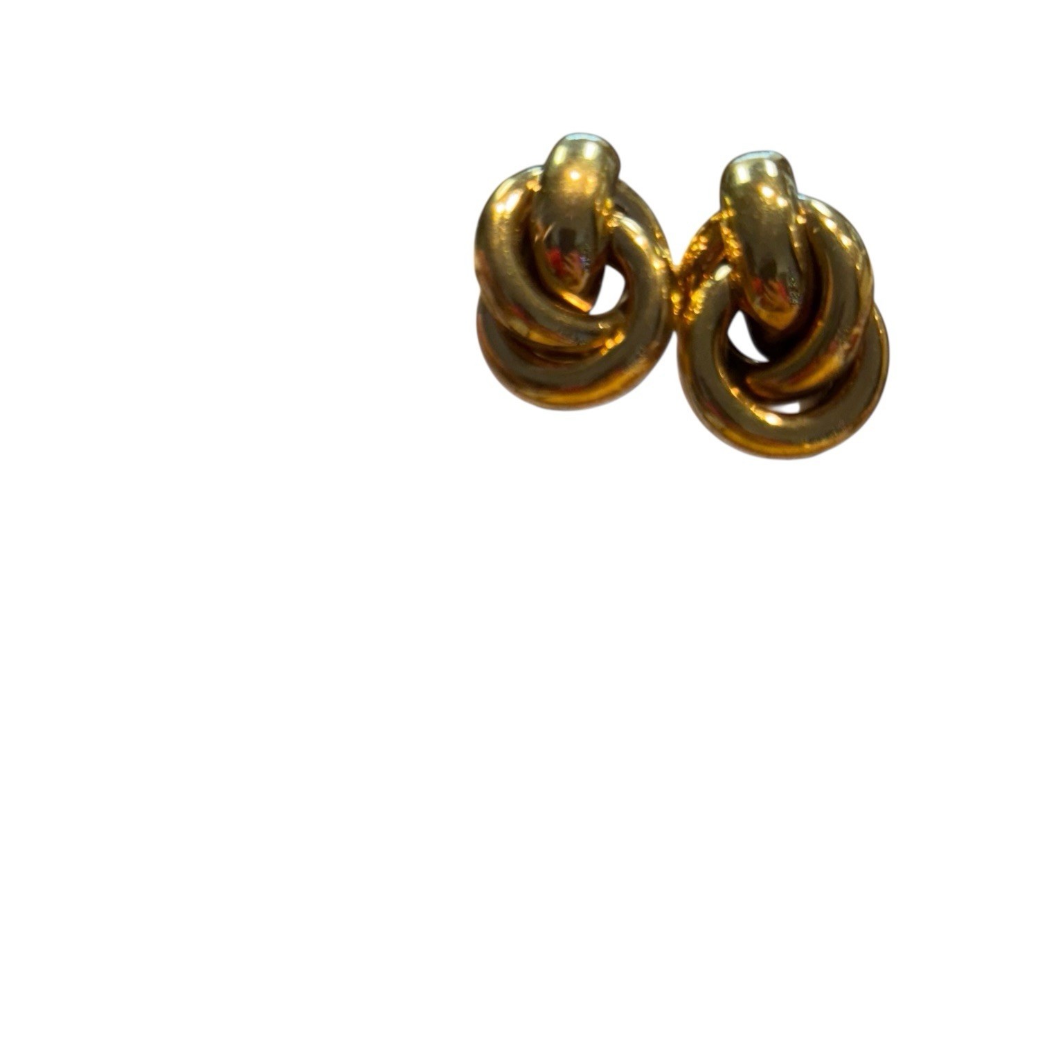 Vintage Napier Earrings Gold Tone Knot Screw Back Clip On Boss Lady Love Knot