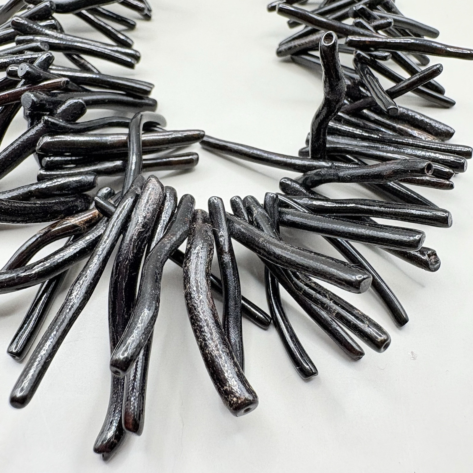 Vintage Black Branch Coral Necklace Natural Organic Statement Jewelry