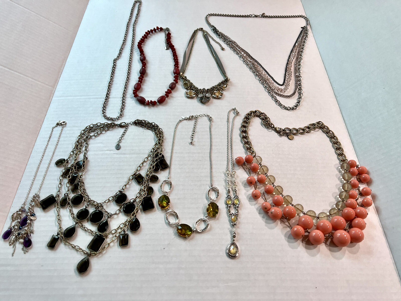 Designer Necklaces Lot Danielle Stevens Avon Chaps Monet Talbots LC 14-28” 9ct