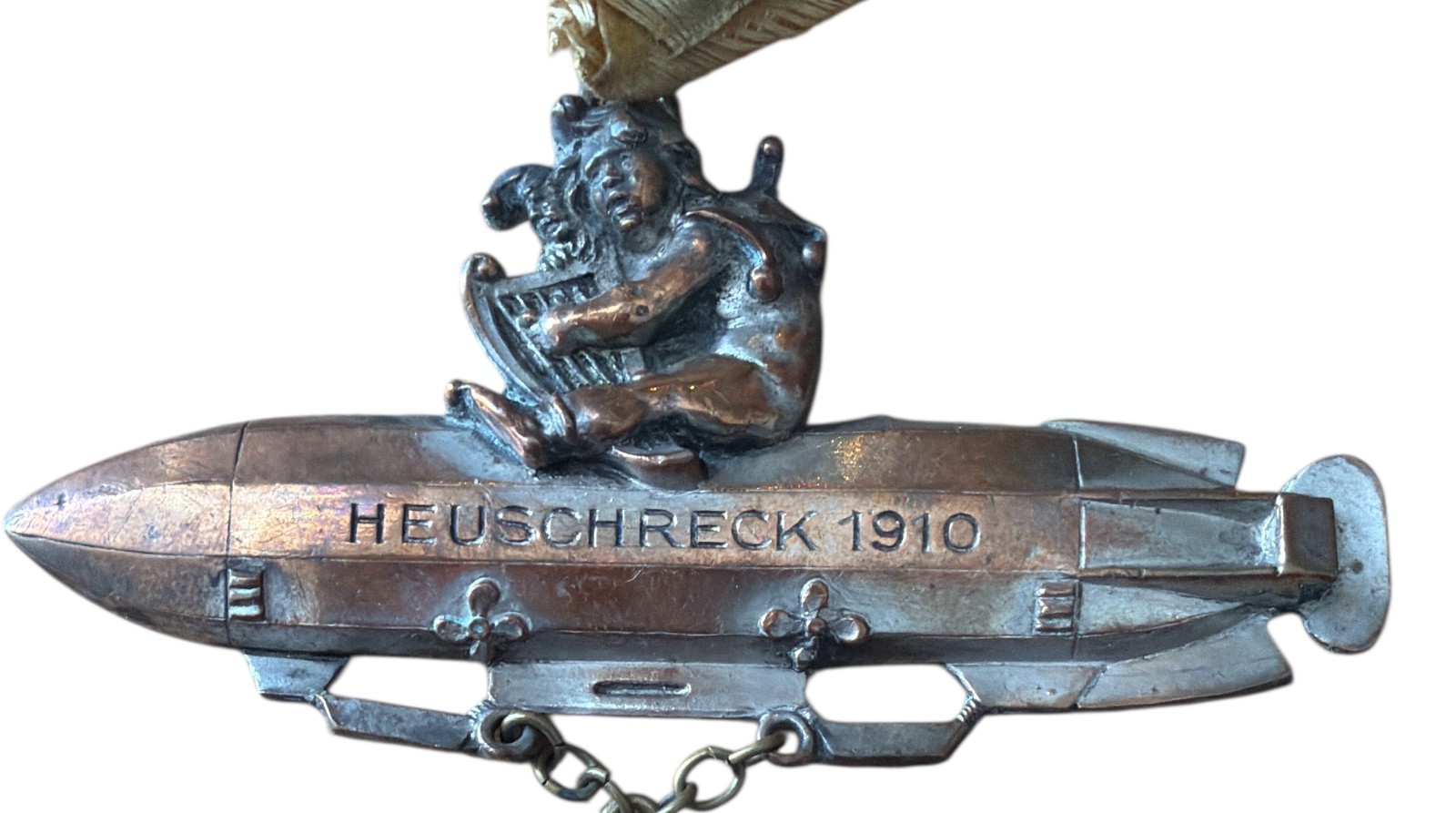 1910 German Airship Badge Heuschreck Zeppelin Era Aviation Medal Ribbon Worn
