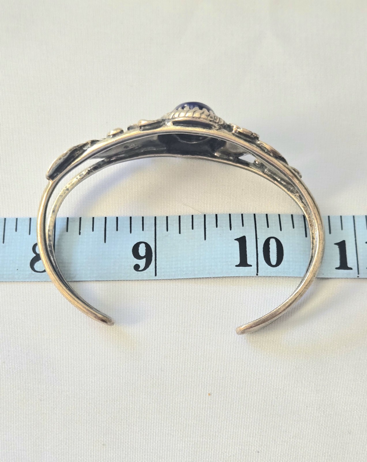 Relios Pollack 925 Sterling Silver Lapis Lazuli Cuff Bracelet 2.5″ – 33.67 Grams