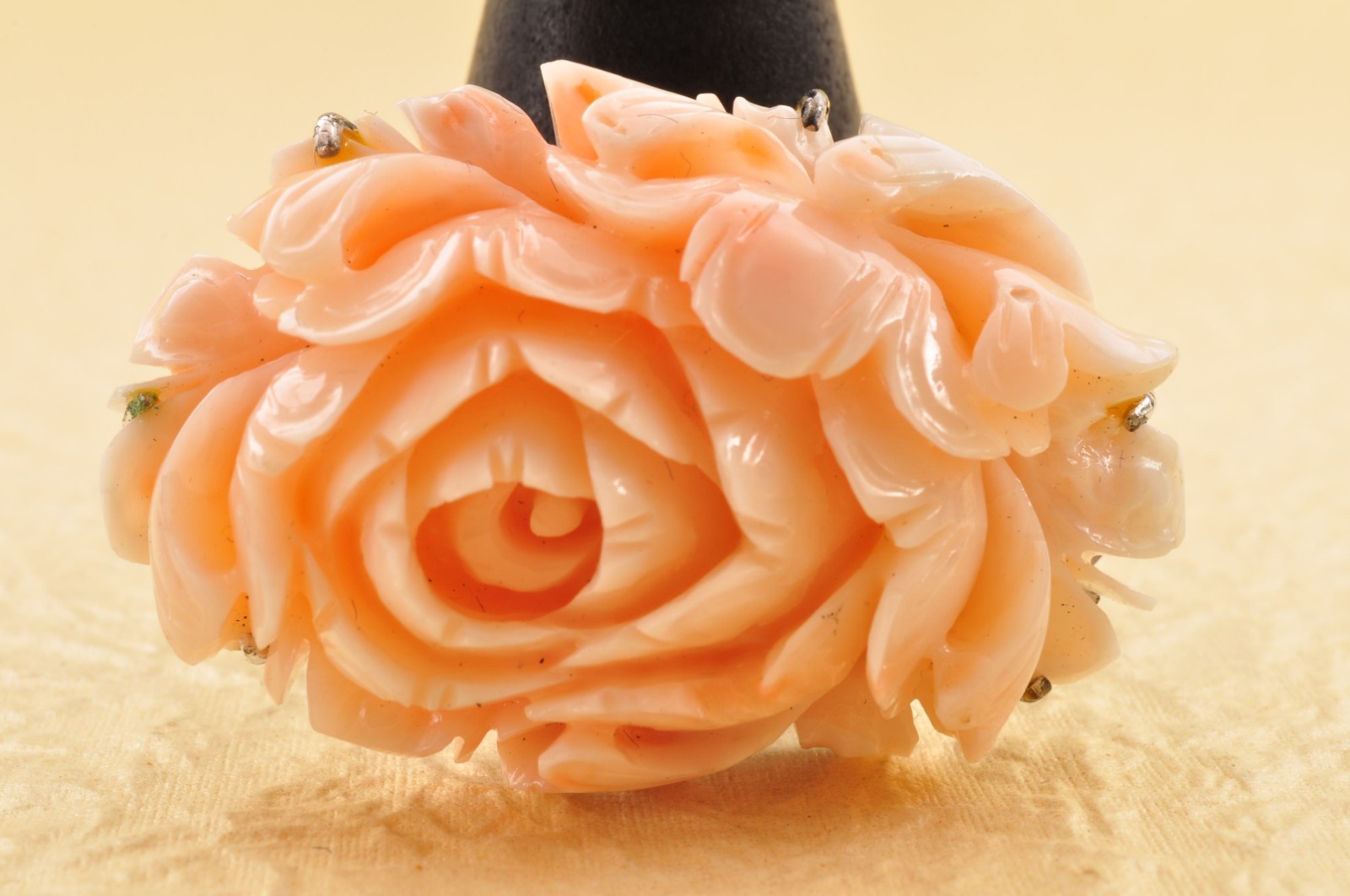 925 silver Vintage angel skin coral OBIDOME, “Peony” Certificate (total 95.5ct).