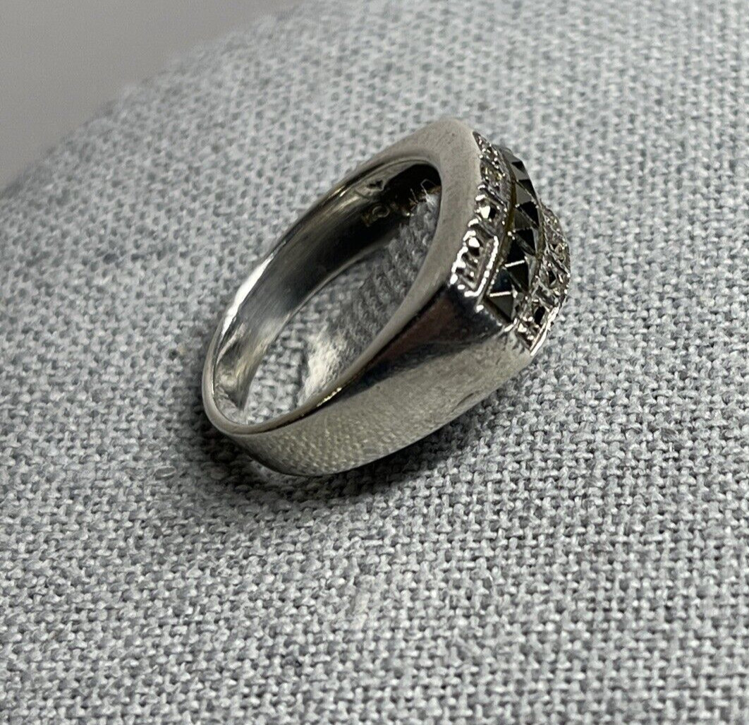 925 Sterling Silver Marcasite Signed CW Hallmark Ring size 7.5 – Vintage