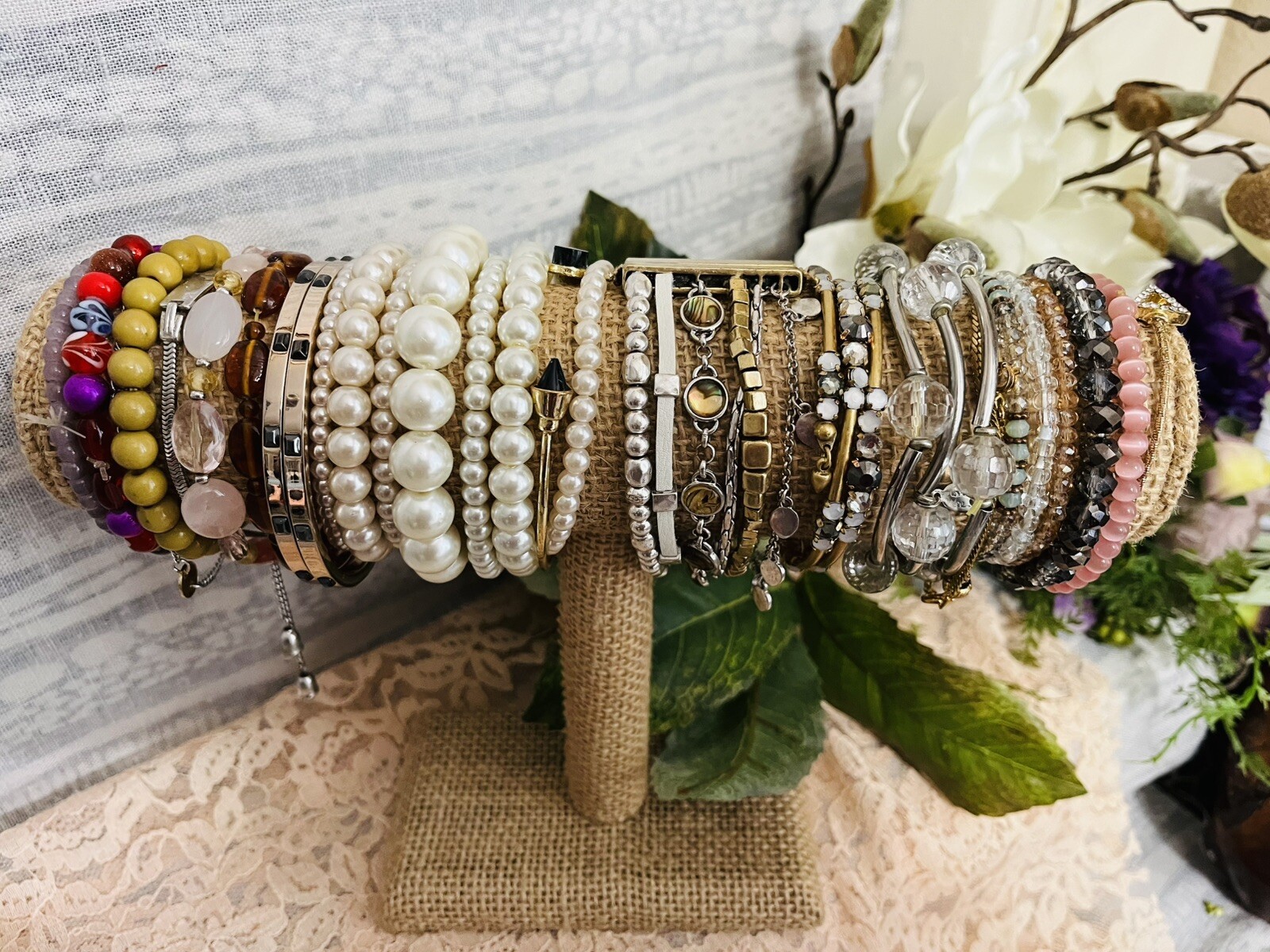 Boho Fashion Lot 30 Mixed Bracelets Jewelry Resell Use Stella & Dot Cookie Lee