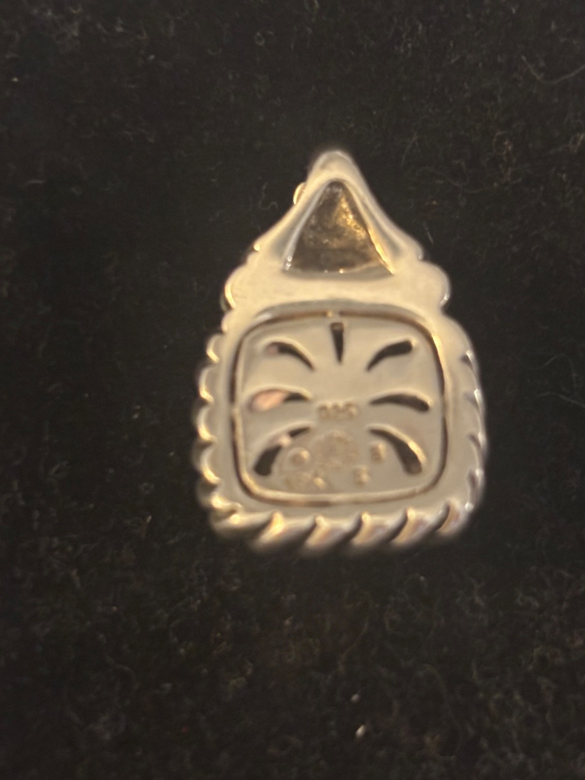 Asch Grossbardt 925Sterling Silver & 18K Gold MOP Pearl ONYX Inlay Pendant #3700