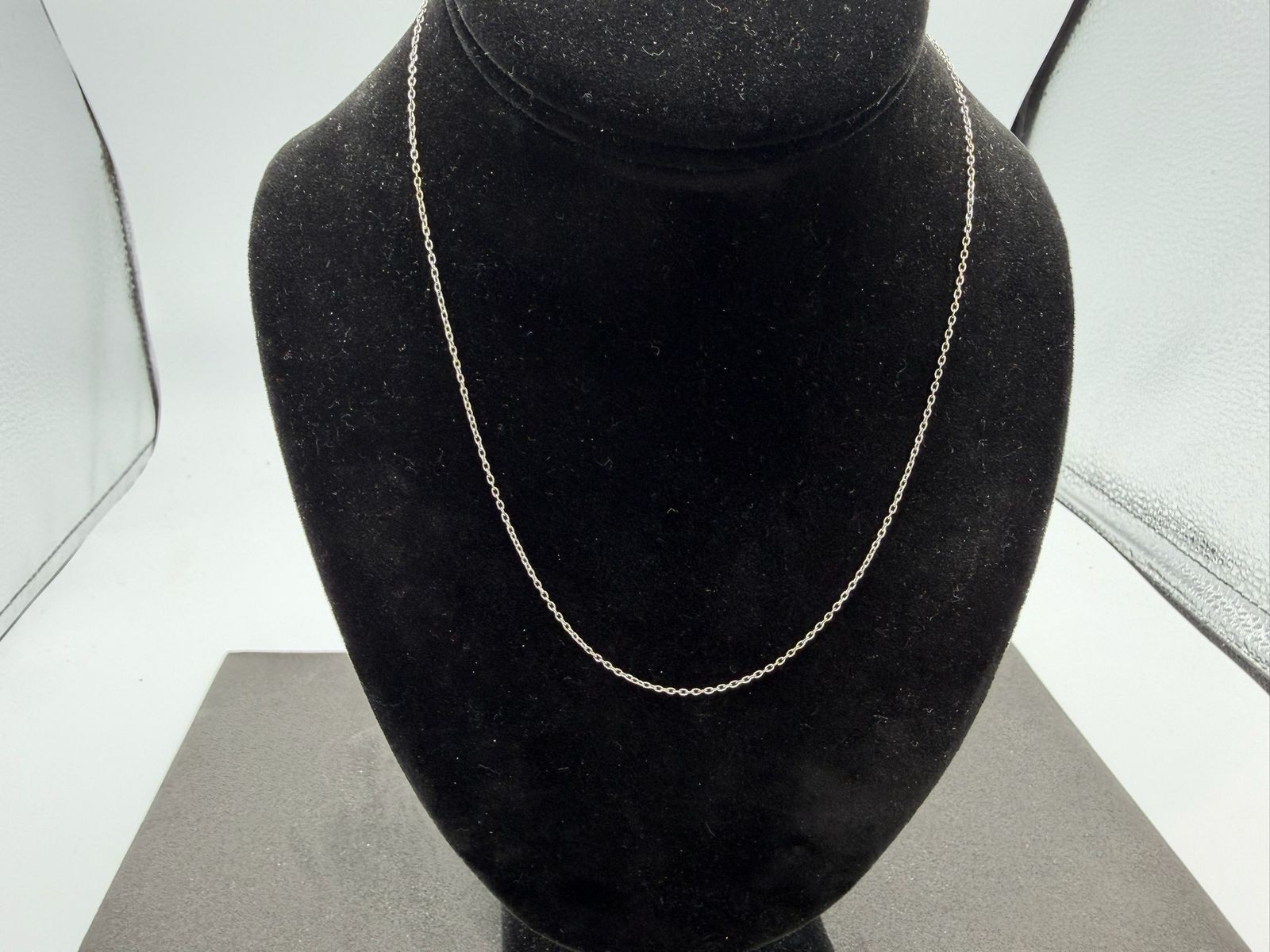 1.22g Vintage Sterling Silver 925 Chain Cable Link Necklace 17 in M