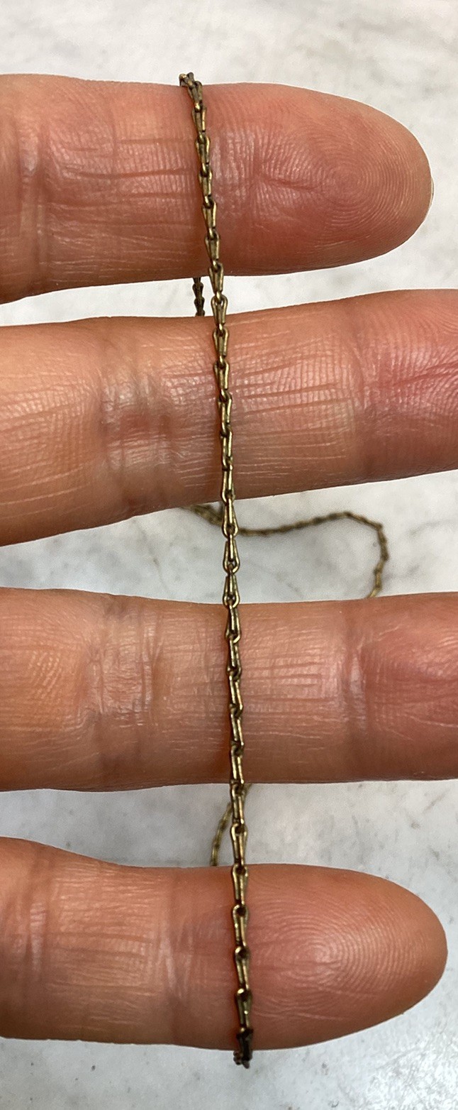 Vintage Gold Filled Bar Link Chain Necklace 18” Long