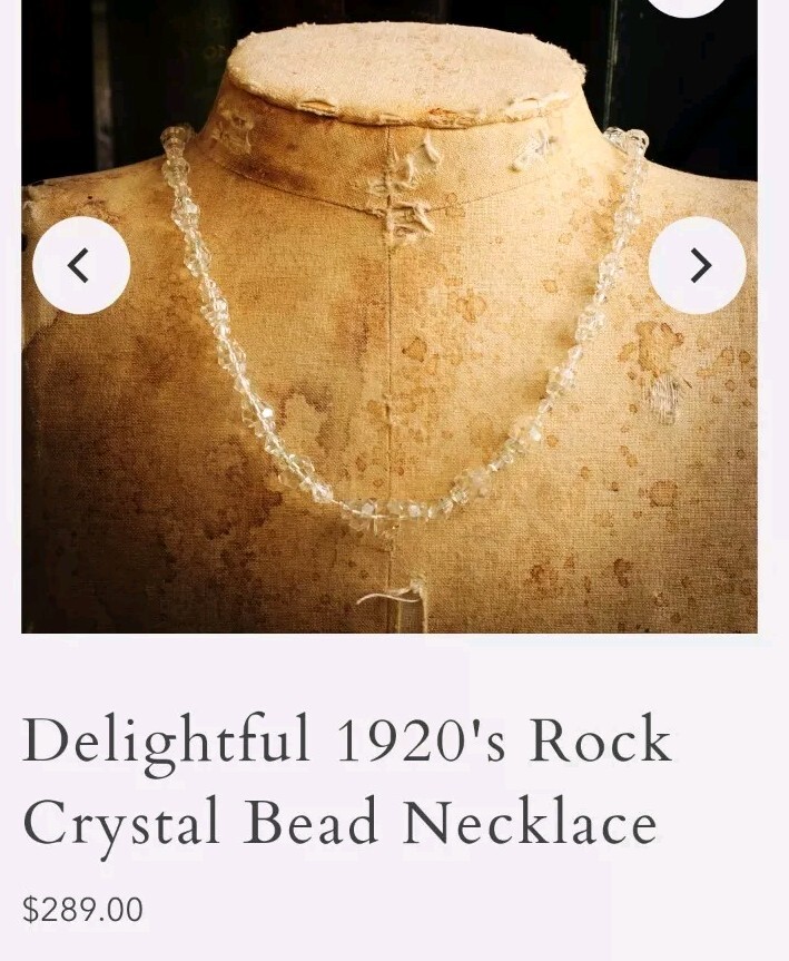 Vintage Rare Cut 1930’s Art Deco 45cm Faceted Rock ? Crystal Bead Necklace