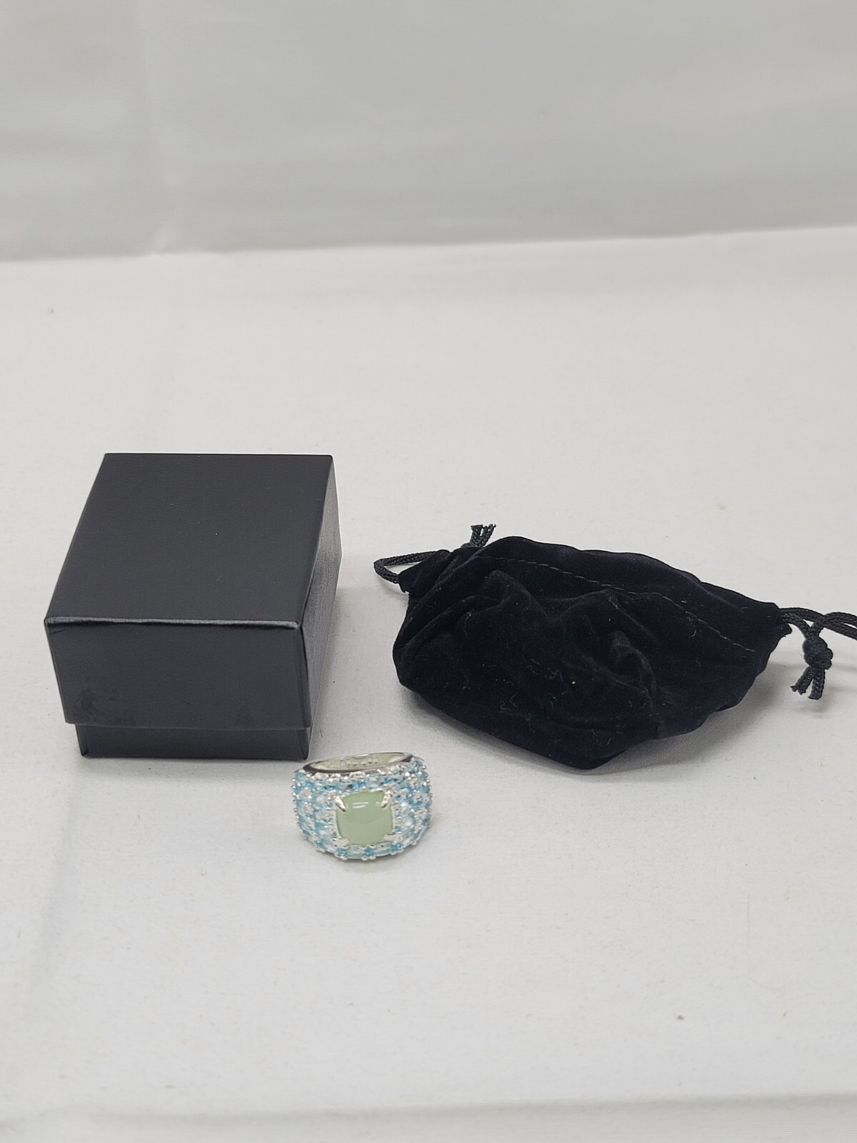 Chalcedony Blue Topaz Ring Size 7 Statement 925 Sterling Silver New In Box HSN