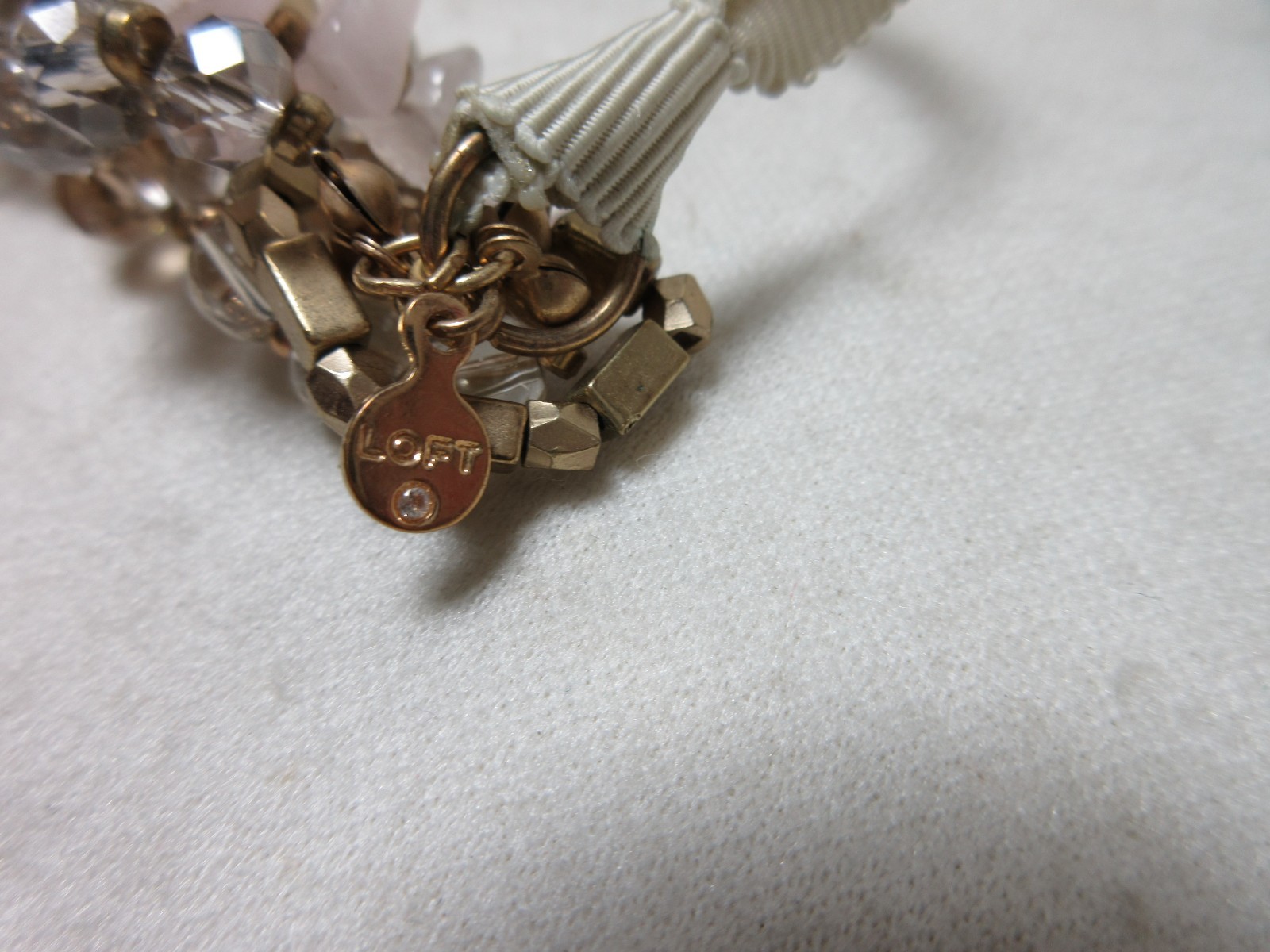 LOFT PINK STONE RIBBON NECKLACE #6