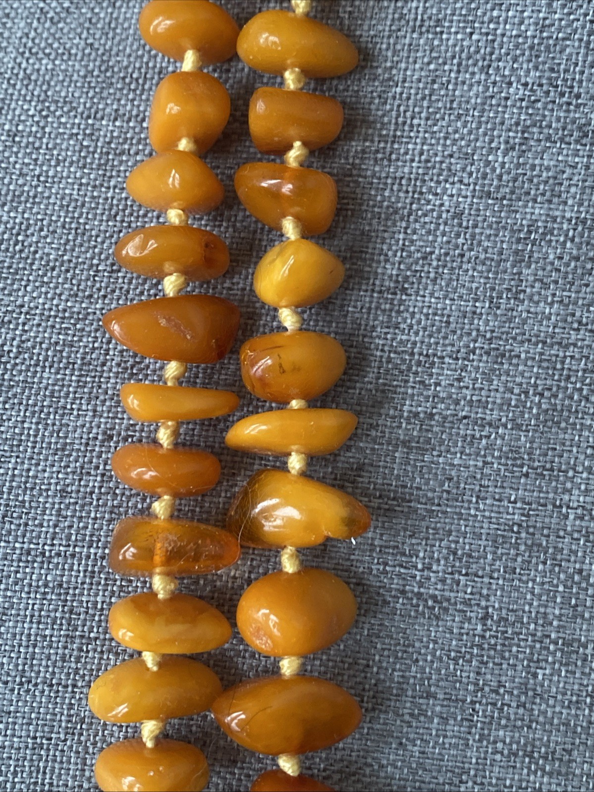 Antique Butterscotch Eggyolk Nugget Genuine Baltic Amber Necklace 126 Grams