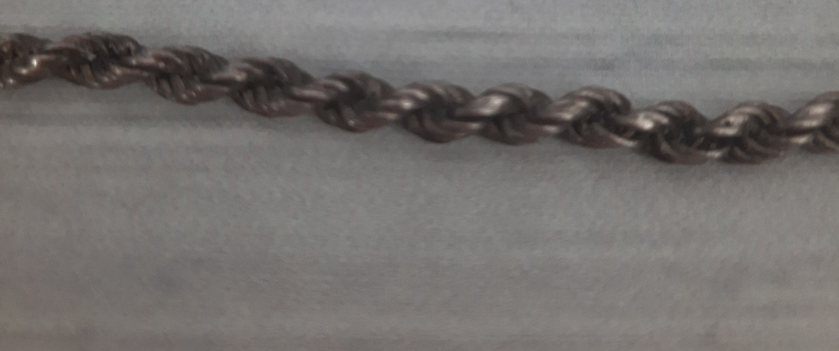 Rope Chain Twisted Silver Tone Vintage Princess Length 19 3/4″