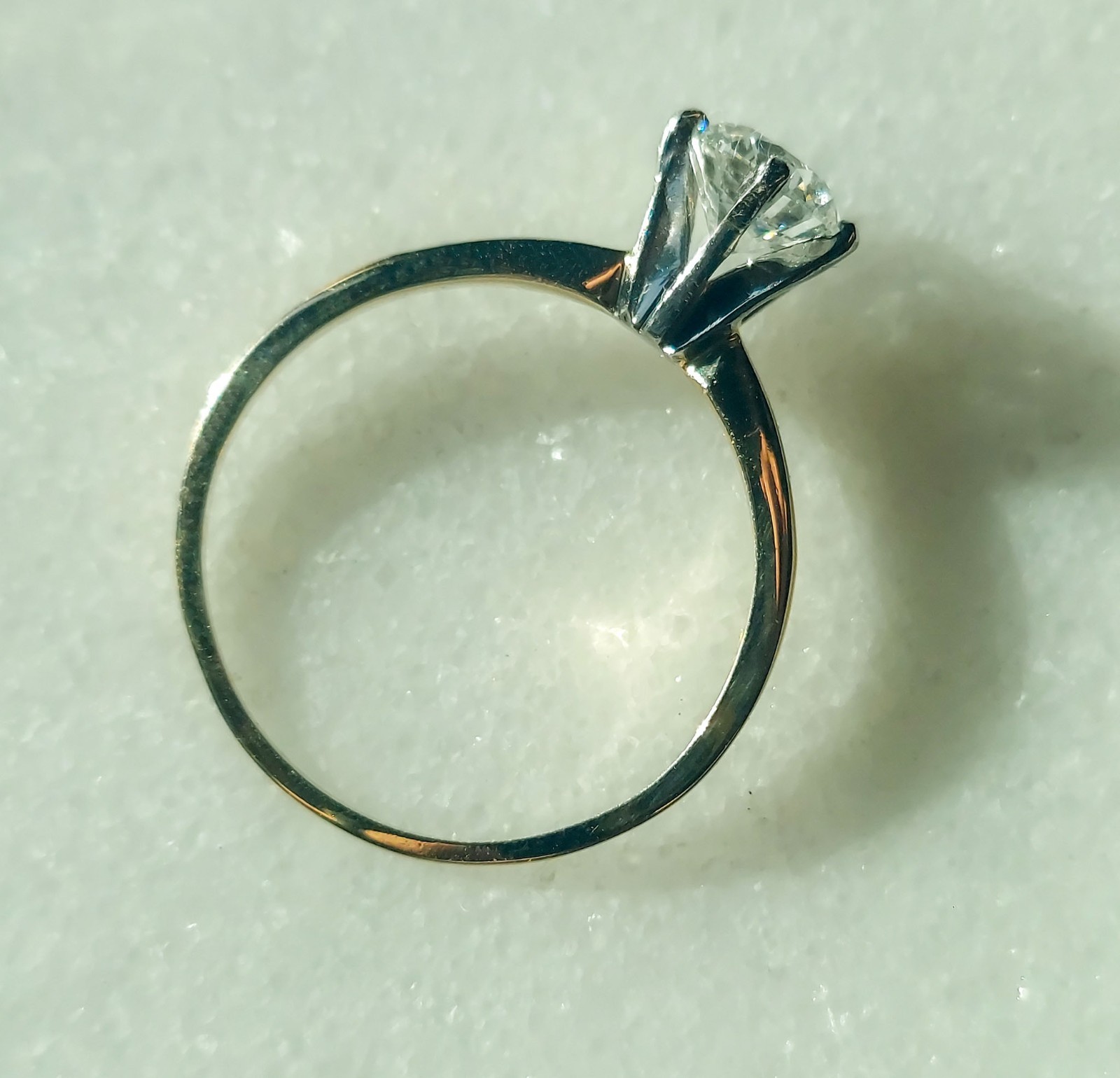 Estate ring 14K Gold Vintage Ring, Size 8 1.03 carat certified diamond.