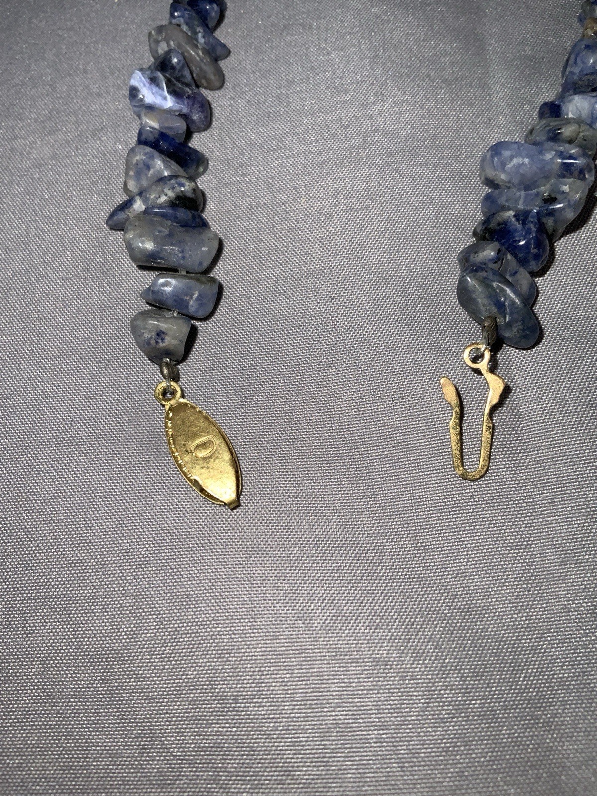 Vintage Natural Kyanite Tribal Style Necklace 18” Fish Hook Clasp