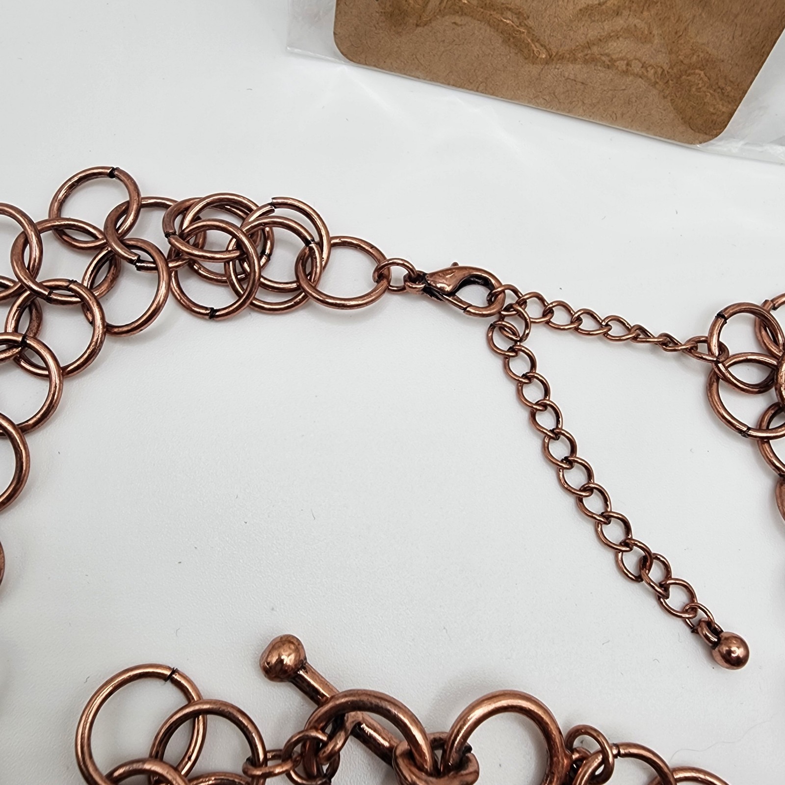 Set Of 3 Vintage Interlocking Circles Gold Copper Tone Necklace/Bracelet/Earring