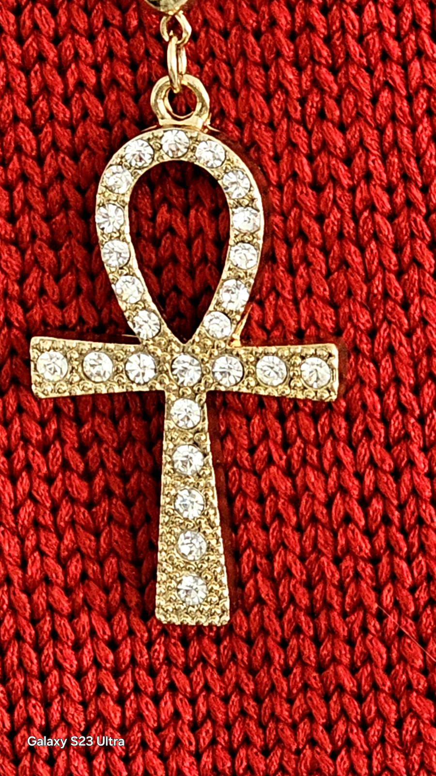 EGYPTIAN PHARAOH King Tut ankh cross21” bead rosary hip hop necklace. NWOT