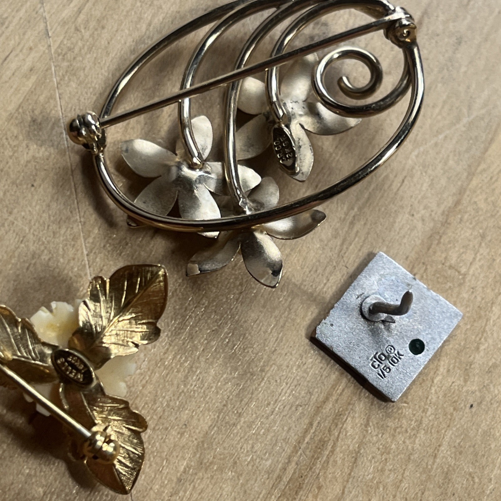 Mixed Lot of 1/20 12K Gold Filled & Other Gold GF — Pins, Bracelets Lot – J1