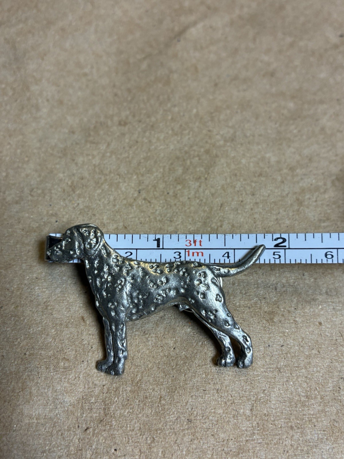 Vintage GG Harris Fine Pewter Dalmatian Dog Lapel Pin 2″x1″