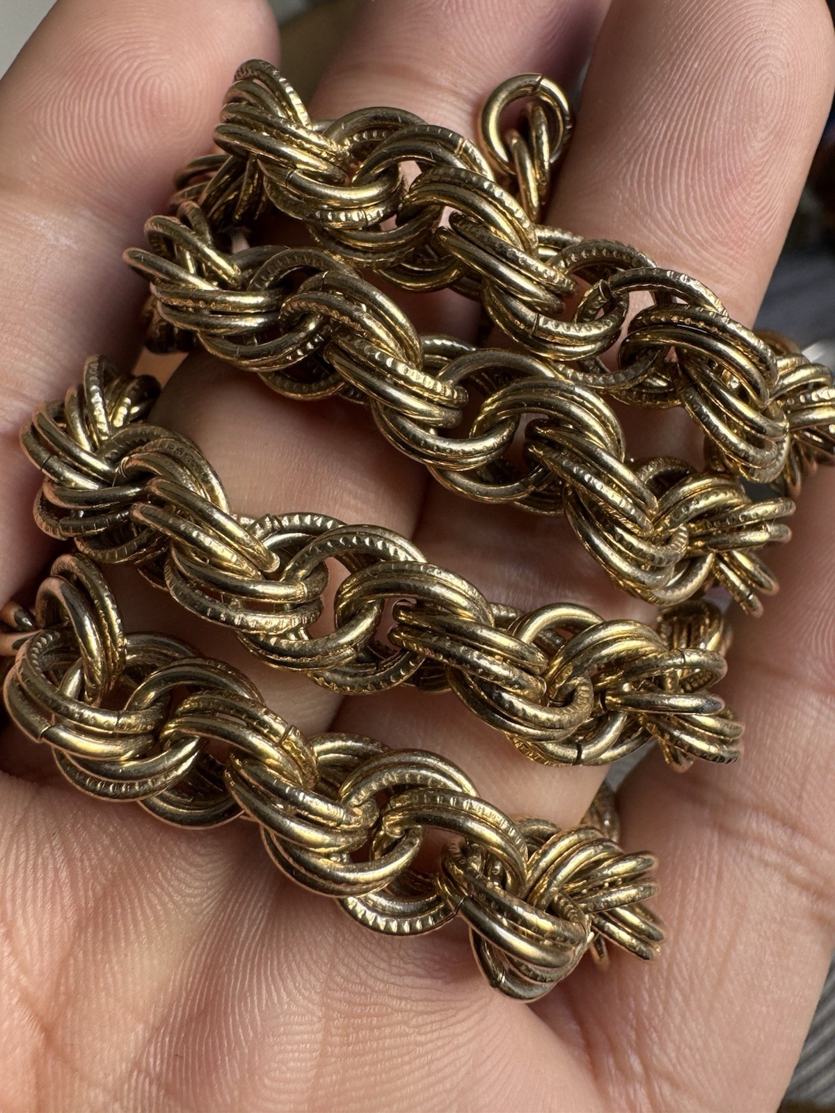 Vintage SOLD AS IS GIVENCHY gold TONE Twisted Chain 18 3/4” Necklace