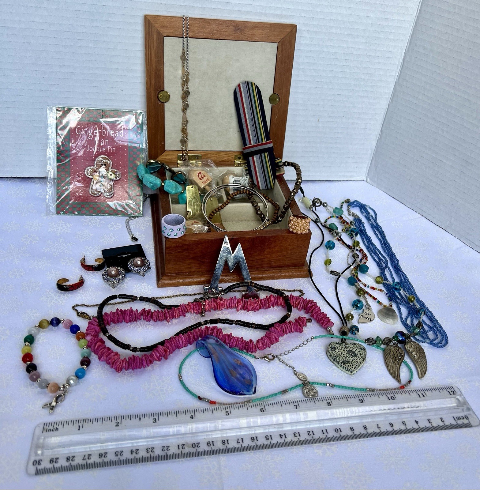 Jewelry Box With Jewelry Lot 1lb 8oz Vtg Ceramic Wood Box Jewelry & More!
