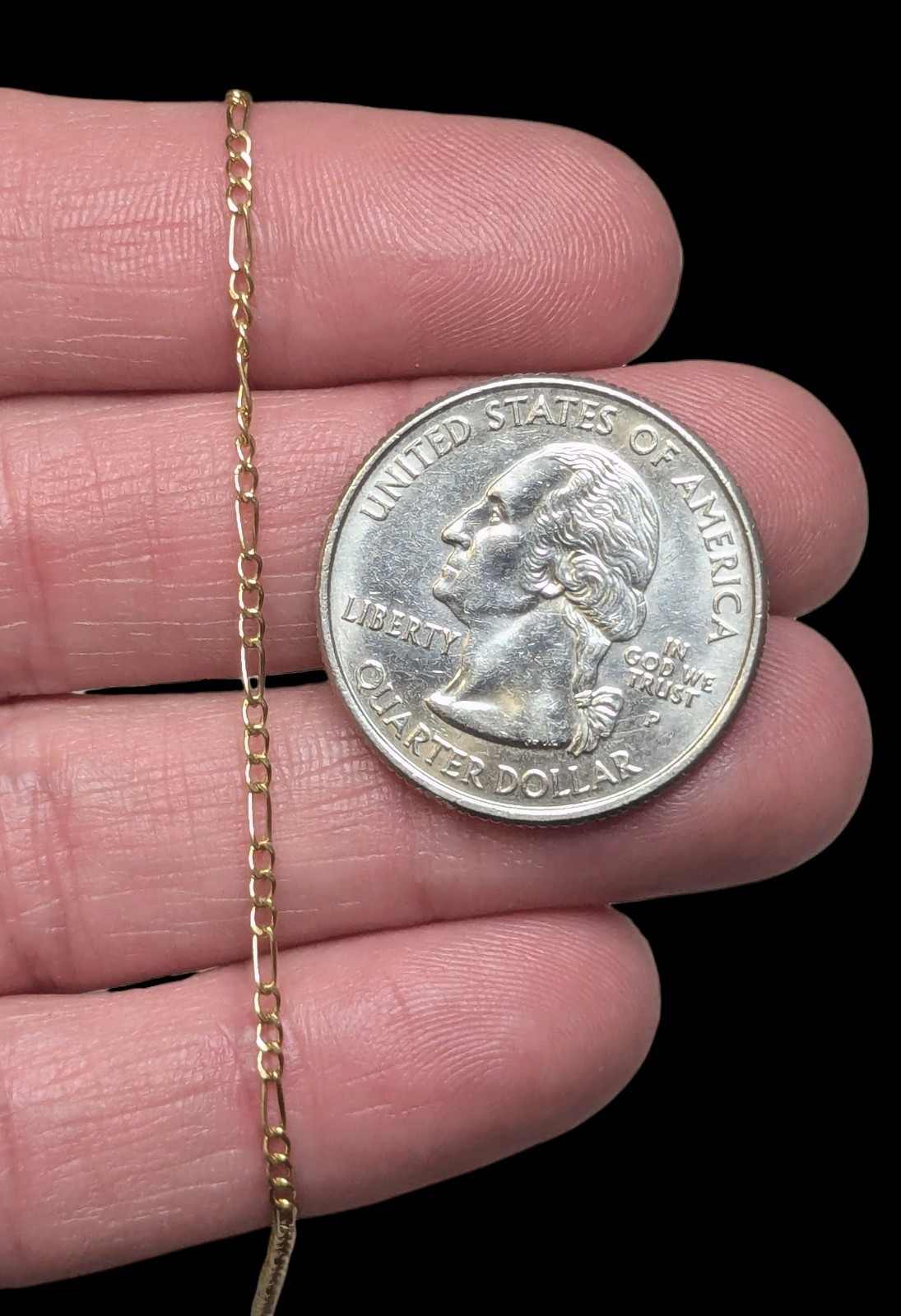 Vintage 14K GF Gold Filled Figaro Delicate Thin Necklace Chain 24″