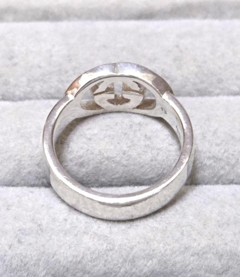 GUCCI Interlocking G SV925 Ring, Size 12 (approx.), 43777