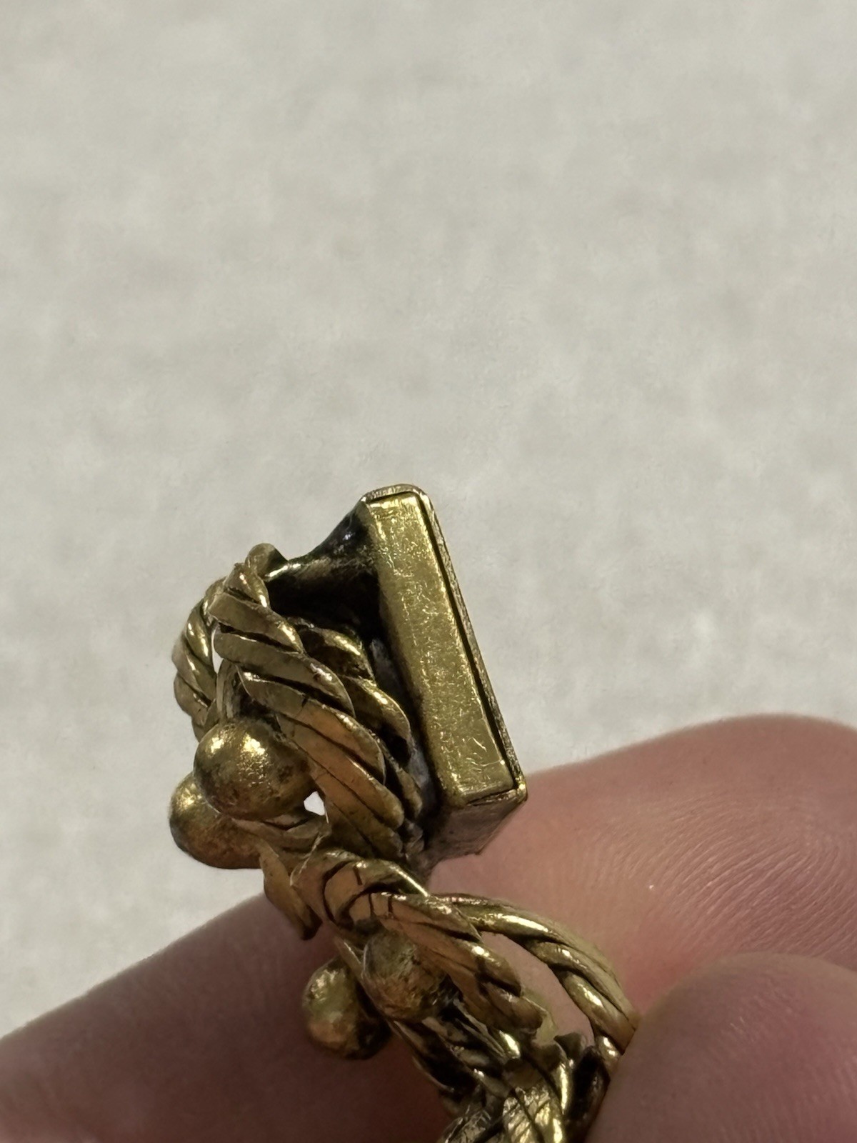 HTF Vintage French Modernist Coil Bracelet Gilt Bronze Plated Woven Wire 1950s