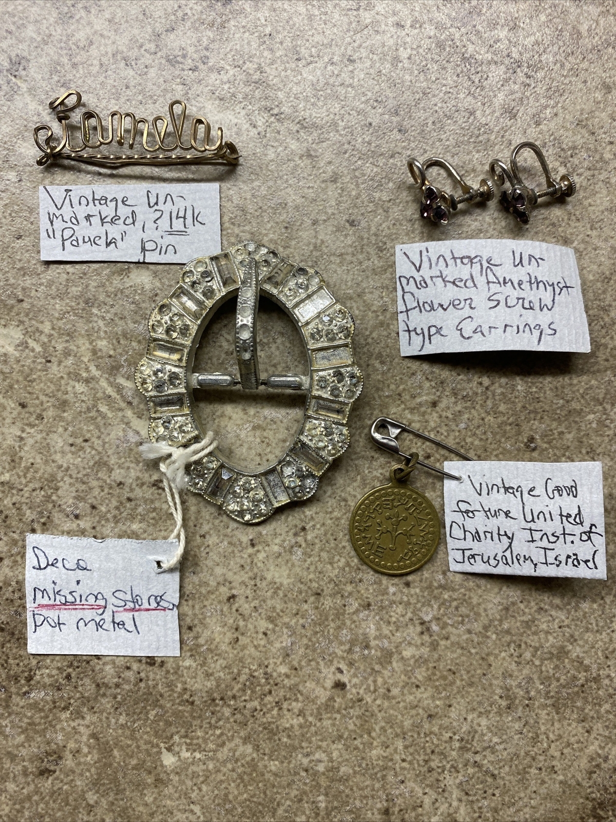 LOT of 28 Vintage Jewelry Necklaces, Rings, Earrings, Pins Rhinestone, Pearls