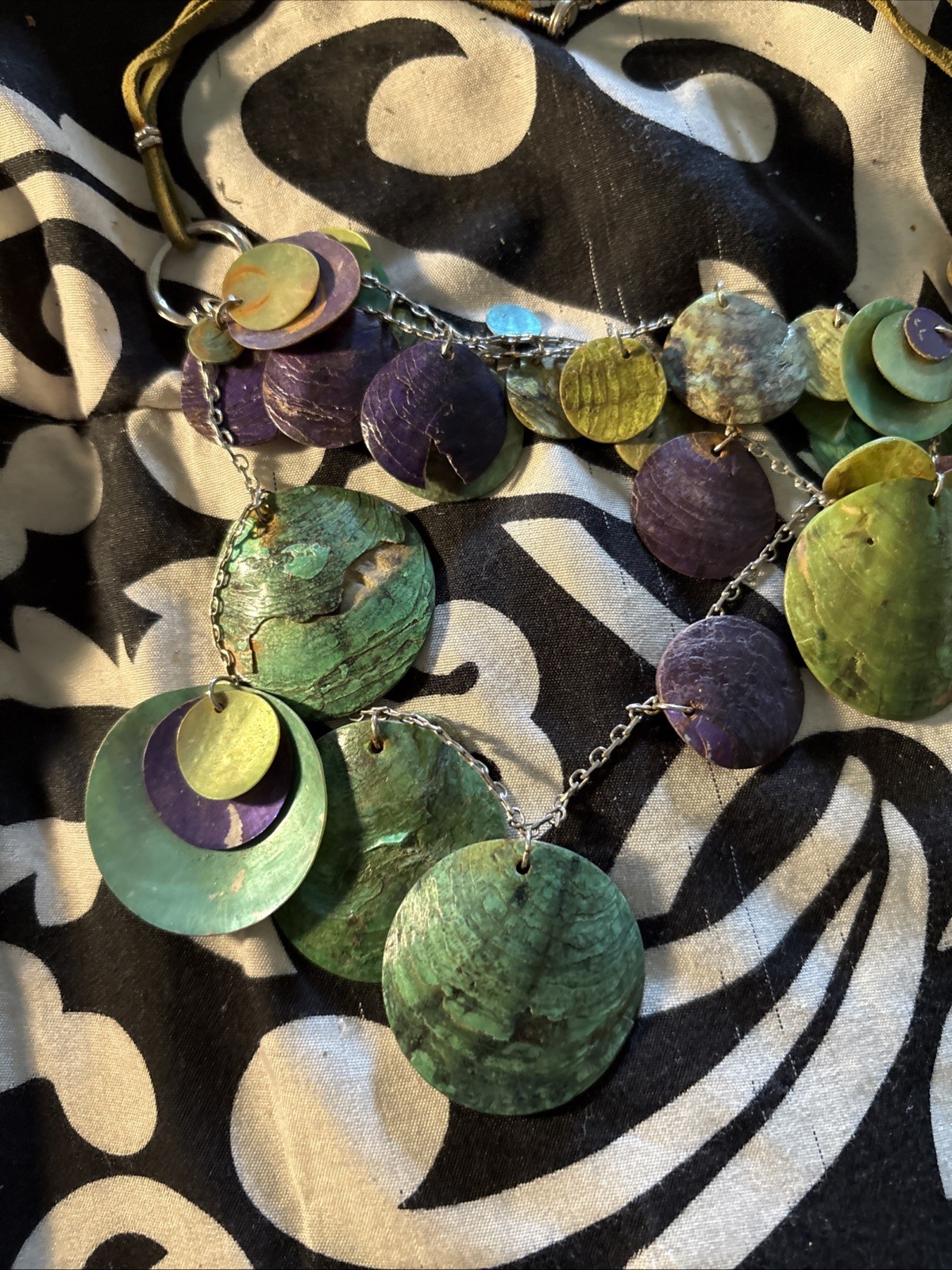 Vintage 90s Multicolor 3 Strand Different Shapes beaded necklace