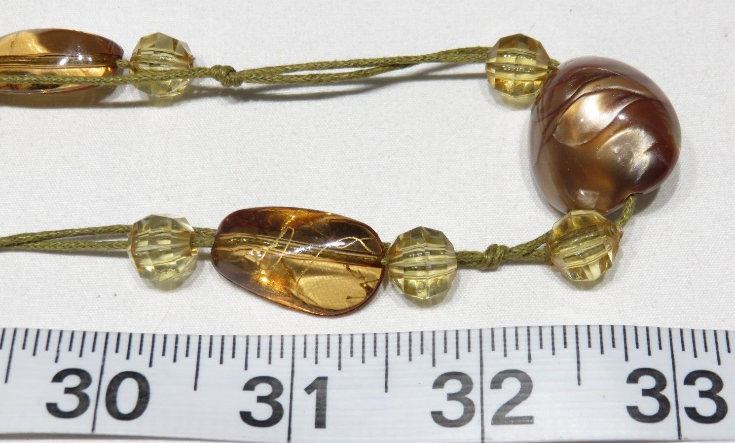 Vintage 64″ Facet & Smooth Bead Hand Knot 2 Strand Necklace Lot 2349 lisasfinds