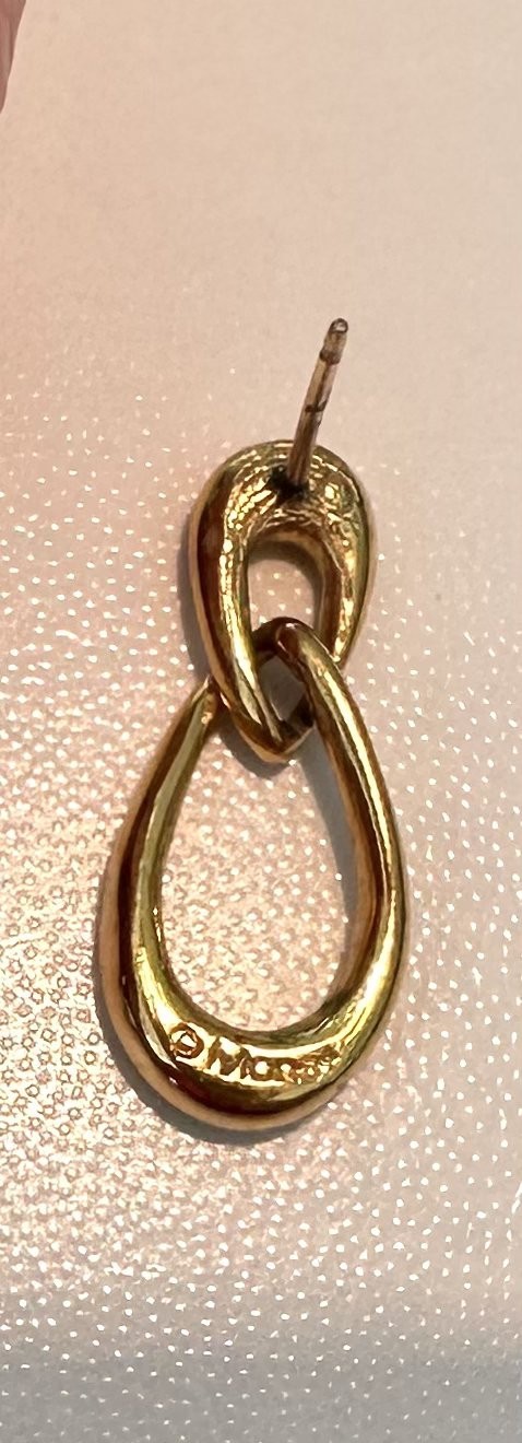 Vintage Monet Gold Tone Linked Droplet Earrings – Pierced, Very Light Weight