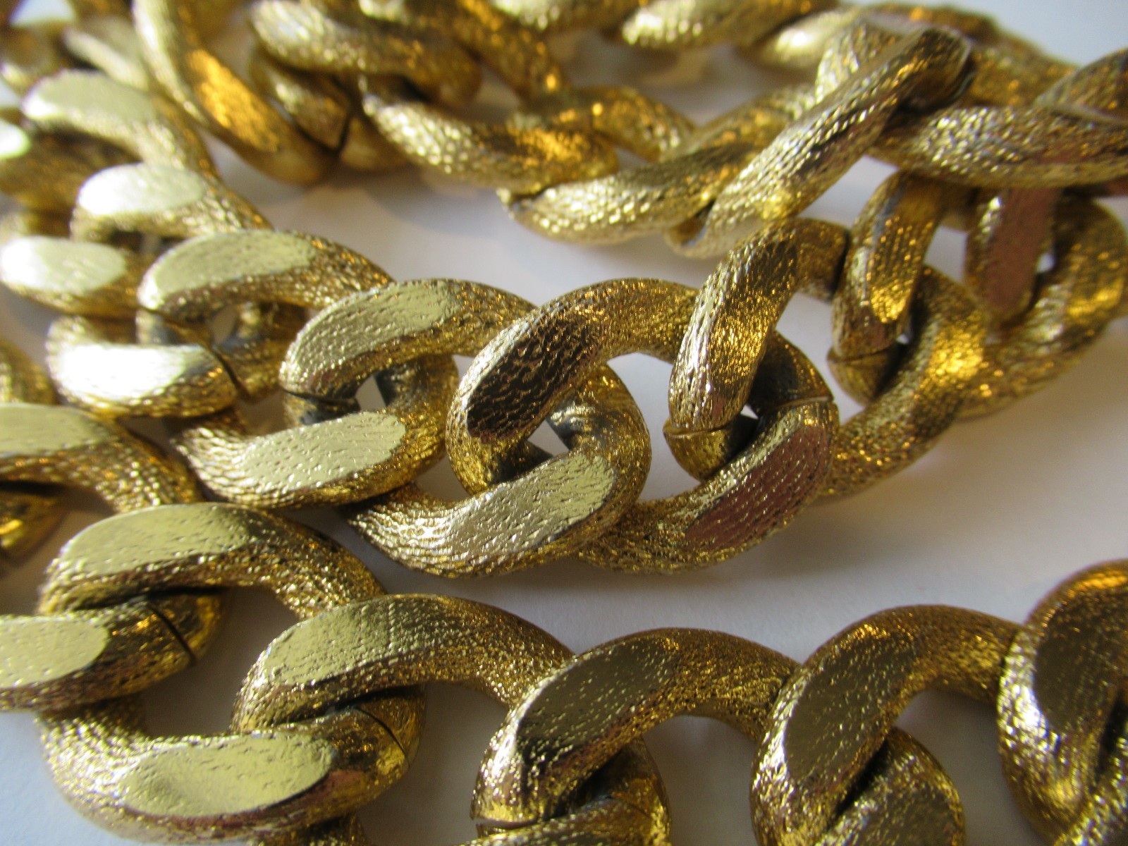 Vintage Aluminum gold plate chunky Chain Necklace