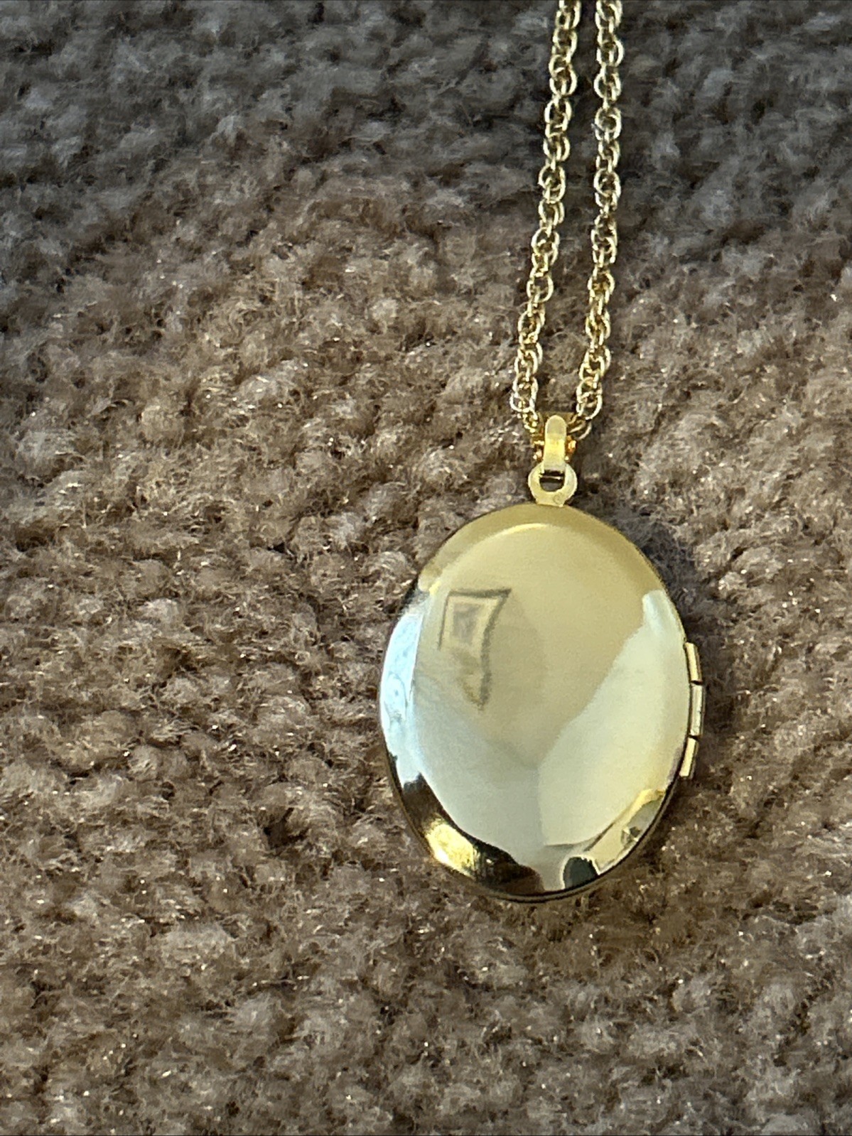 Goldtone Necklace Chain And Locket Pendant With A Faux Pearl 24” Chain