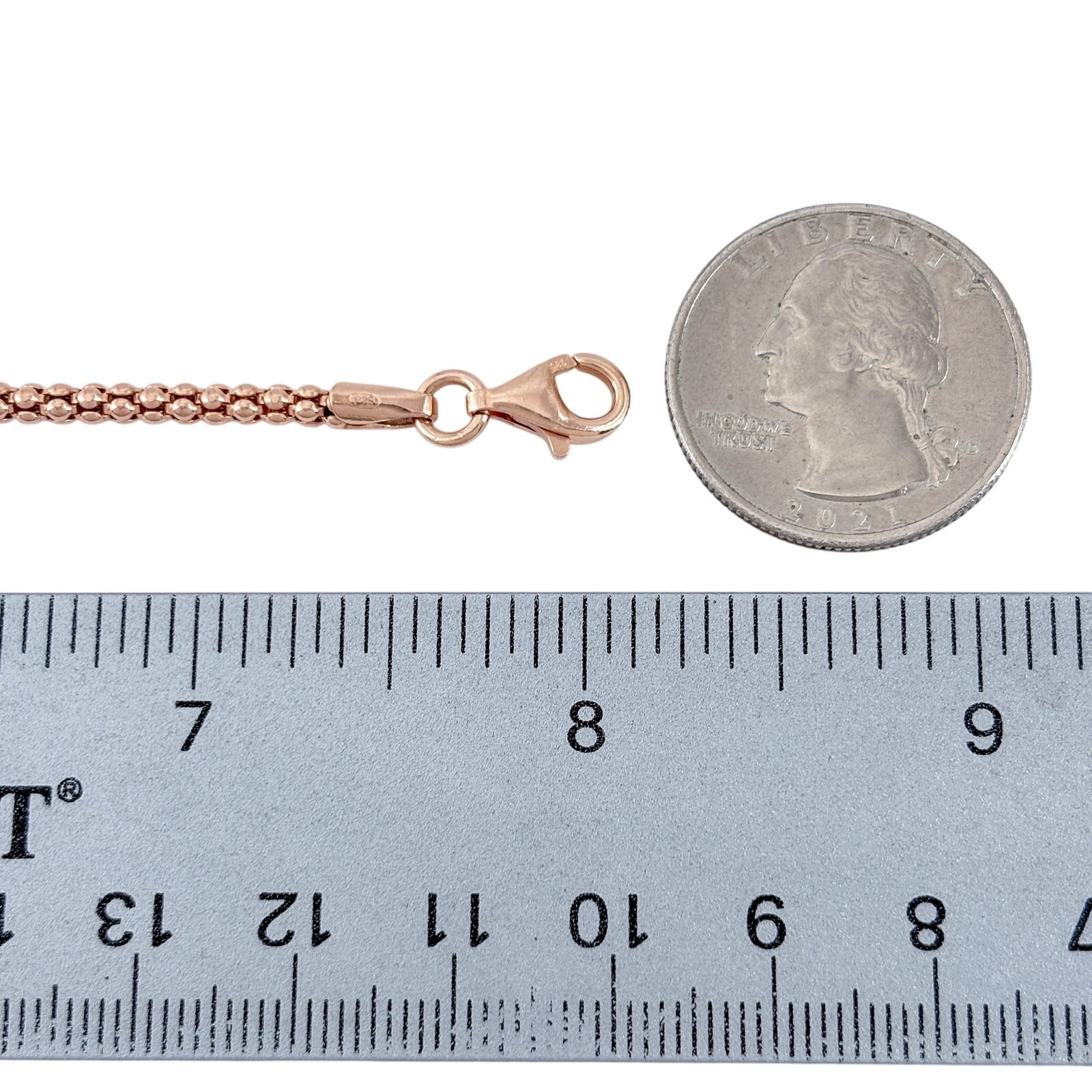 Vintage Rose Gold-Tone Sterling Silver 925 Popcorn Bracelet 7″-8″
